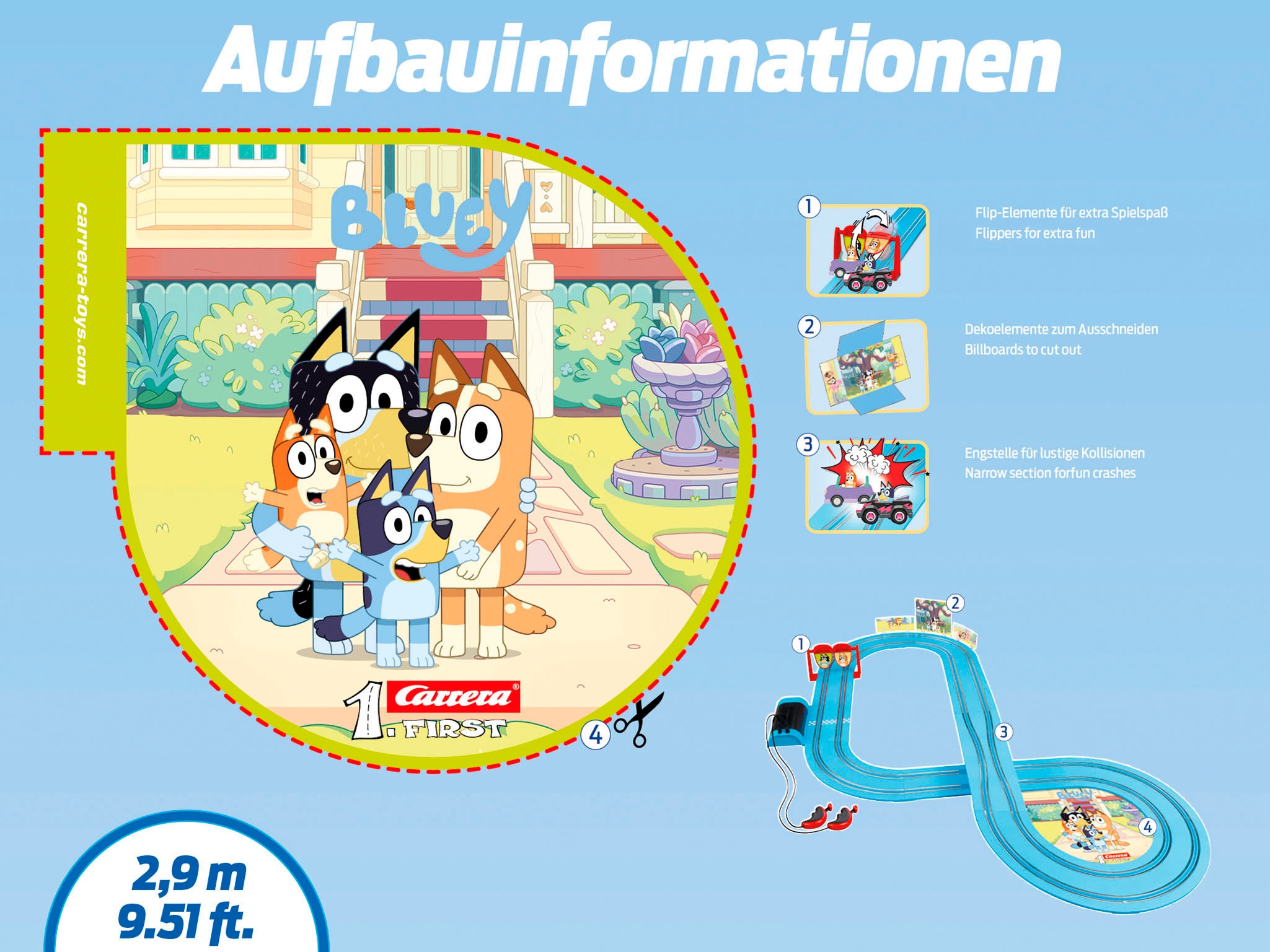 Carrera® Autorennbahn »Carrera First Bluey & Bingo - Lets Go«