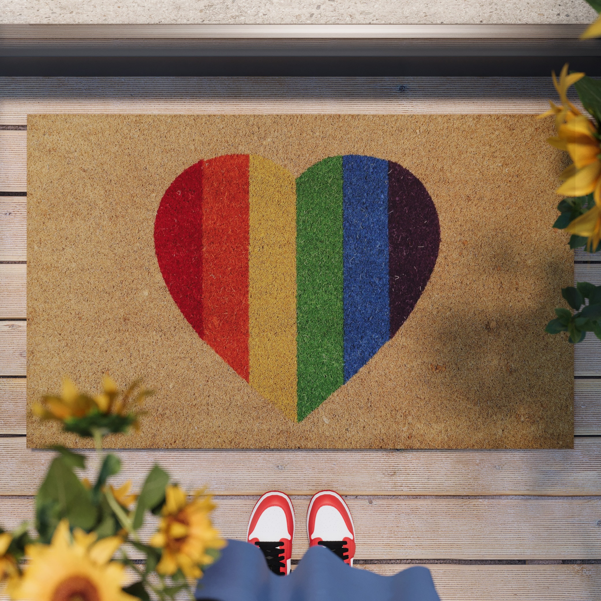 Wecon home Fußmatte »Home Is Where Your Heart Is«, rechteckig, 18 mm Höhe, nachhaltig, rutschfest, robust, innen, Außenbereiche überdacht, schwer