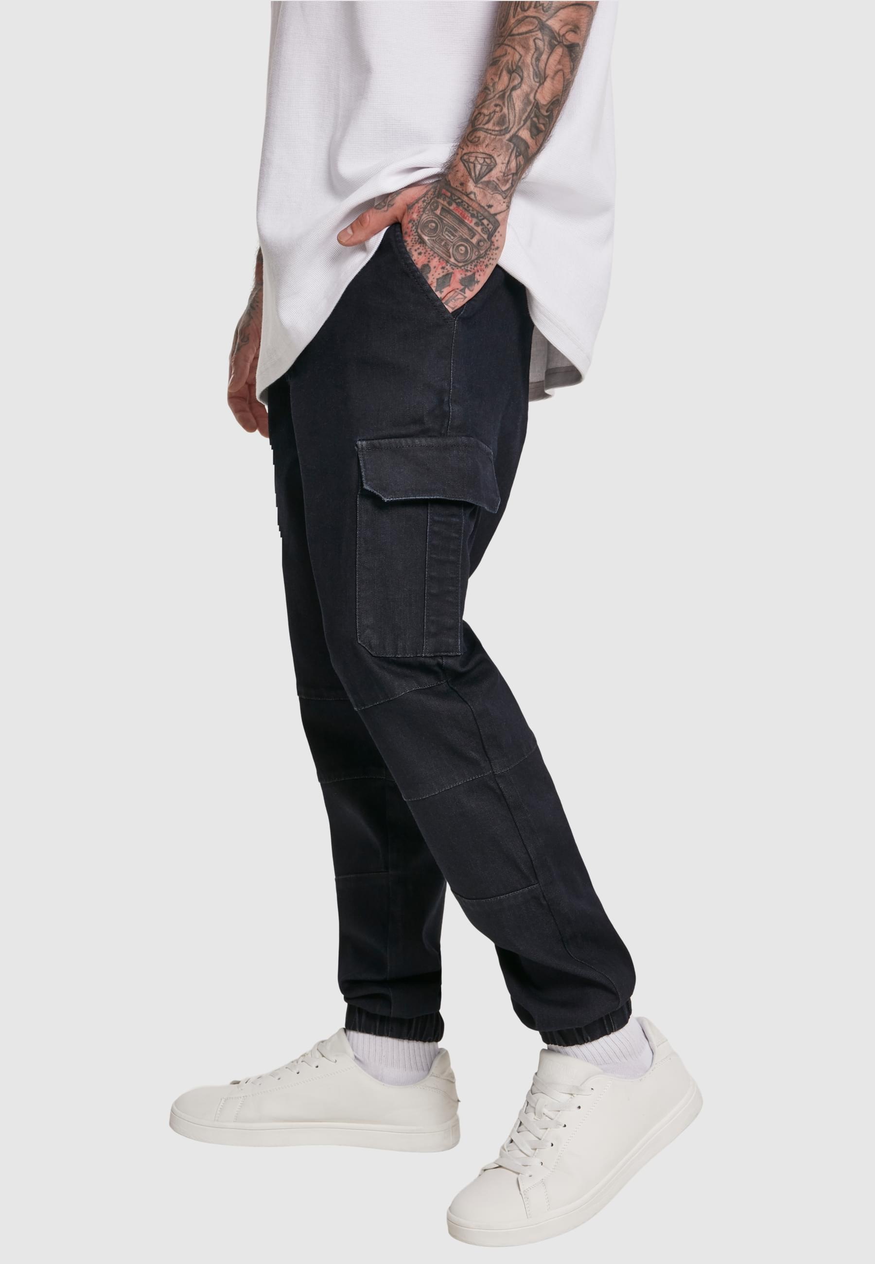 URBAN CLASSICS Stoffhose »Urban Classics Herren Cargo Jogging Jeans«, (1 tlg.)