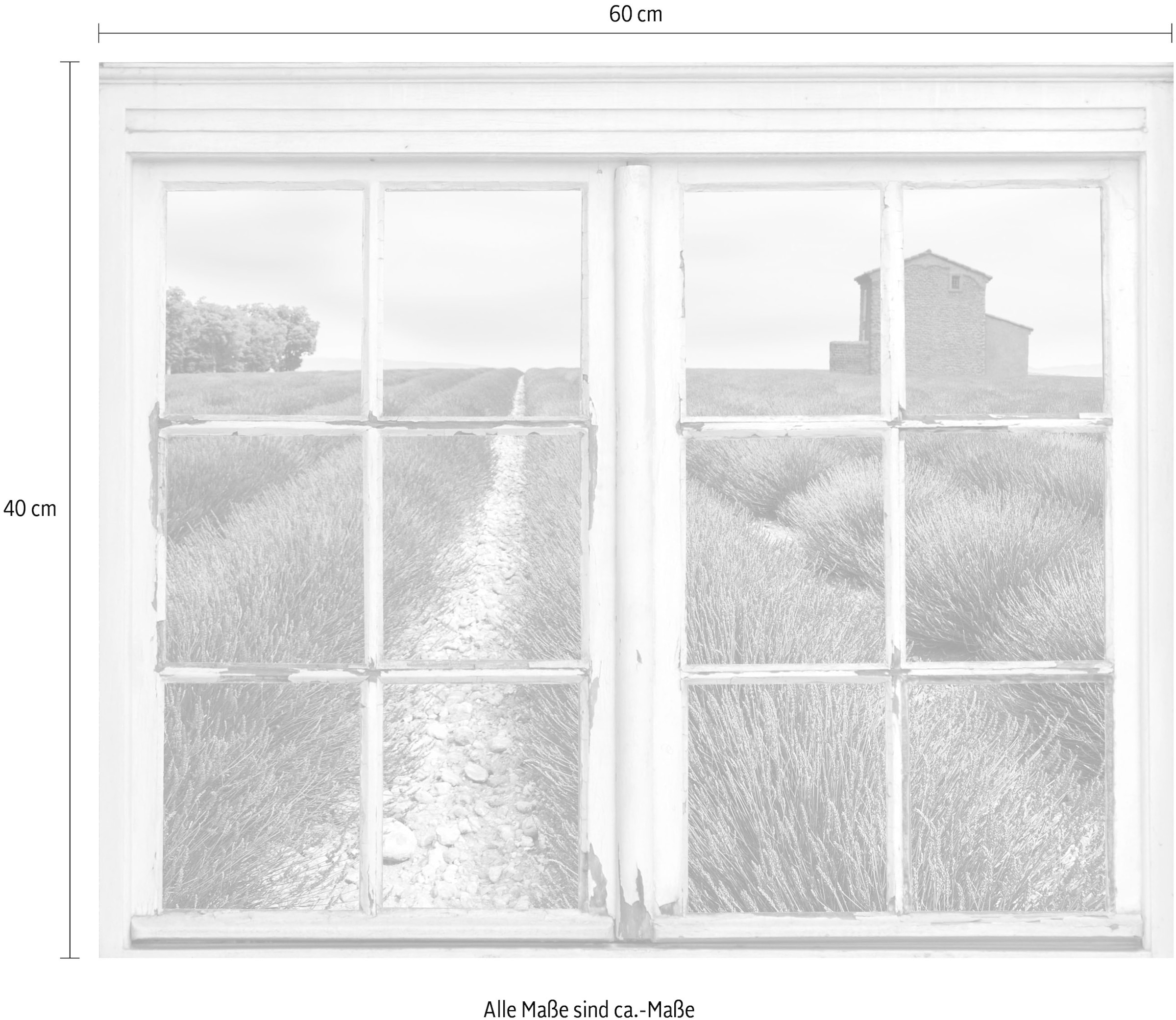 queence Wandsticker »Blumenfeld«, Wandsticker, Wandbild, selbstklebend, 3D, Fenster