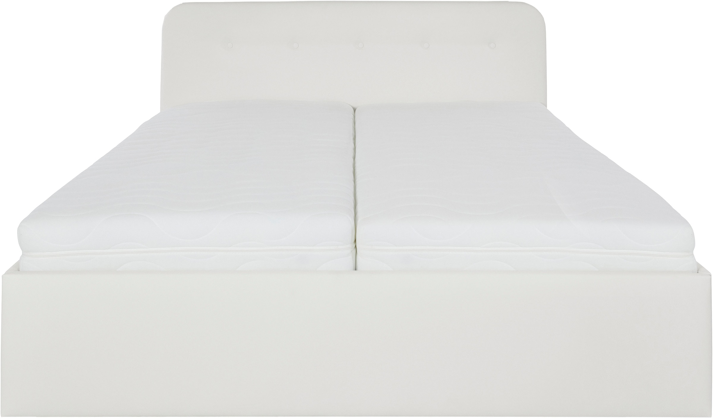 Polsterbett "Rostock", weiß, L:210cm, Bezug 100% Polyurethan, Polsterung: Polsterwatte, Material Gestell: gepolsterter Holzwerkstoff, WESTFALIA SCHLAFKOMFORT, Betten, Polsterbett, auch mit Stauraum und Kopfteilverstellung erhältlich 6