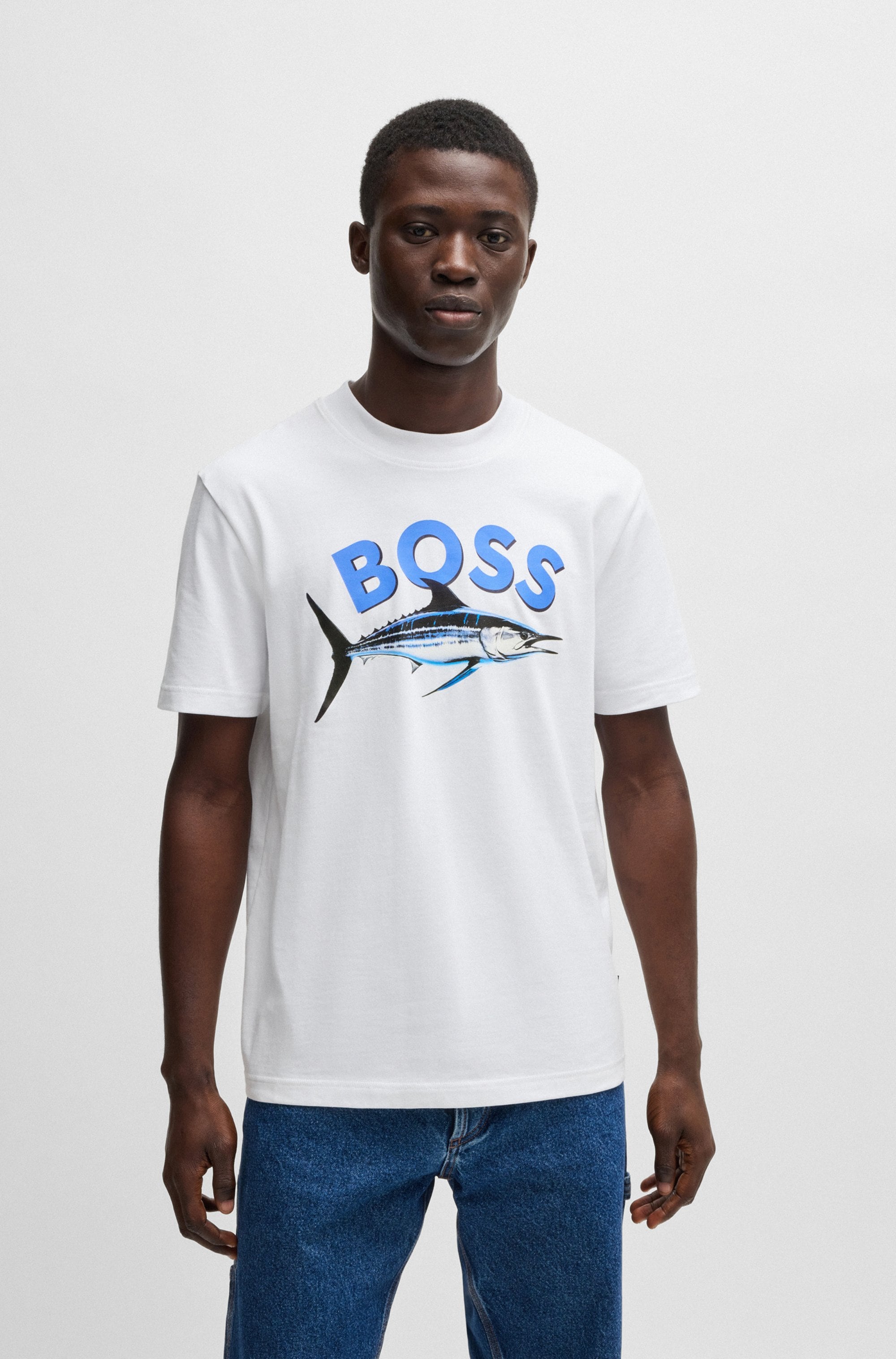 BOSS ORANGE T-Shirt "Te Bossfish" Rundhalsausschnitt, Regular Fit, großer D günstig online kaufen