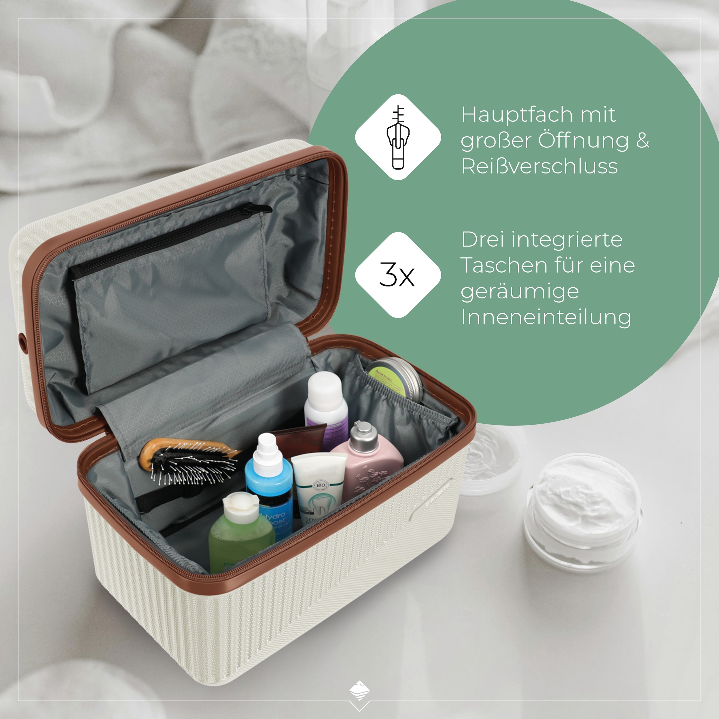 travelite Beautycase »BALI«, Kosmetikkoffer mit Aufsteck -und Organizerfunktion