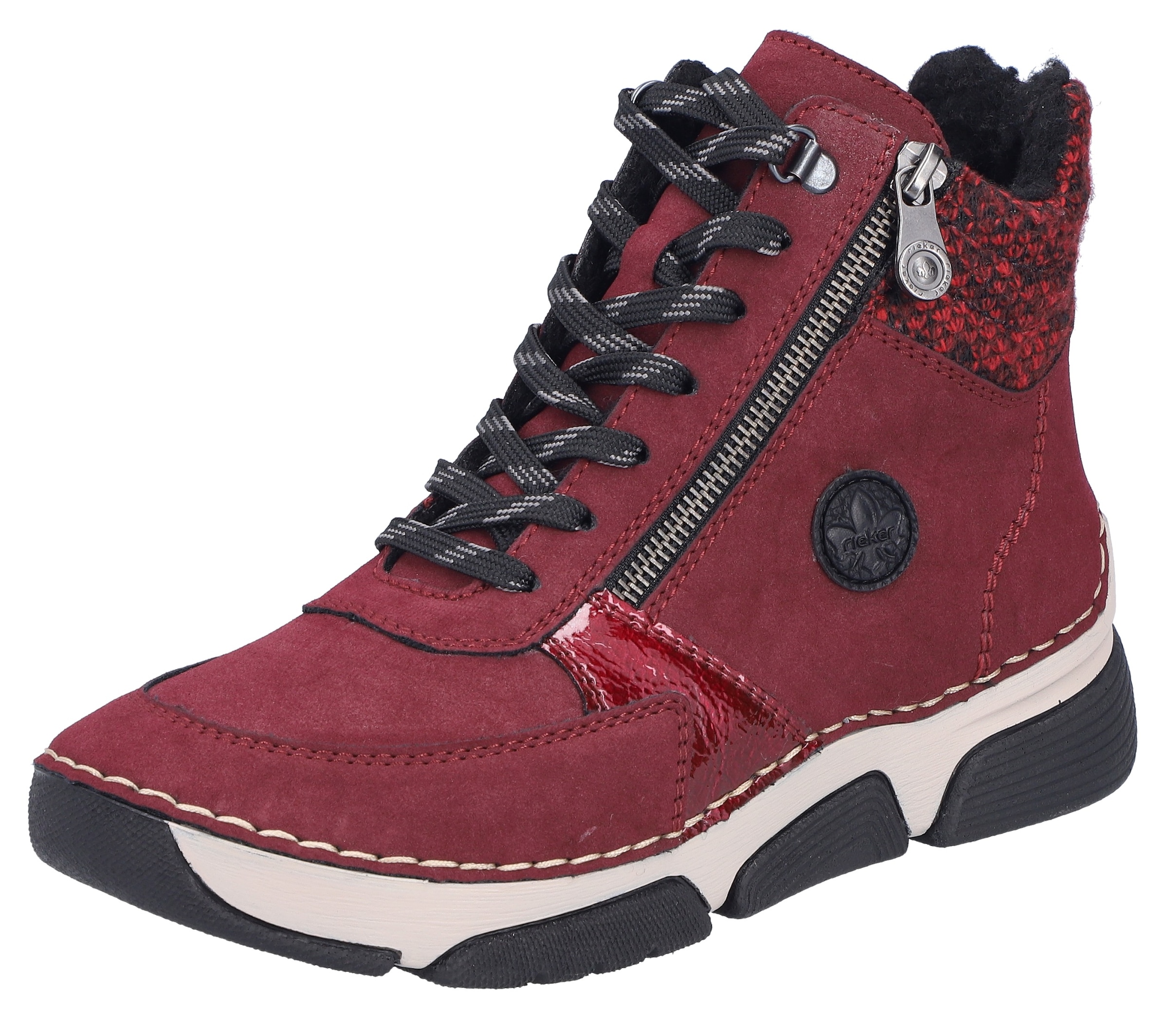 Rieker Winterboots, Schnürstiefelette, Schnürboots mit Textil-Besatz am Sch günstig online kaufen