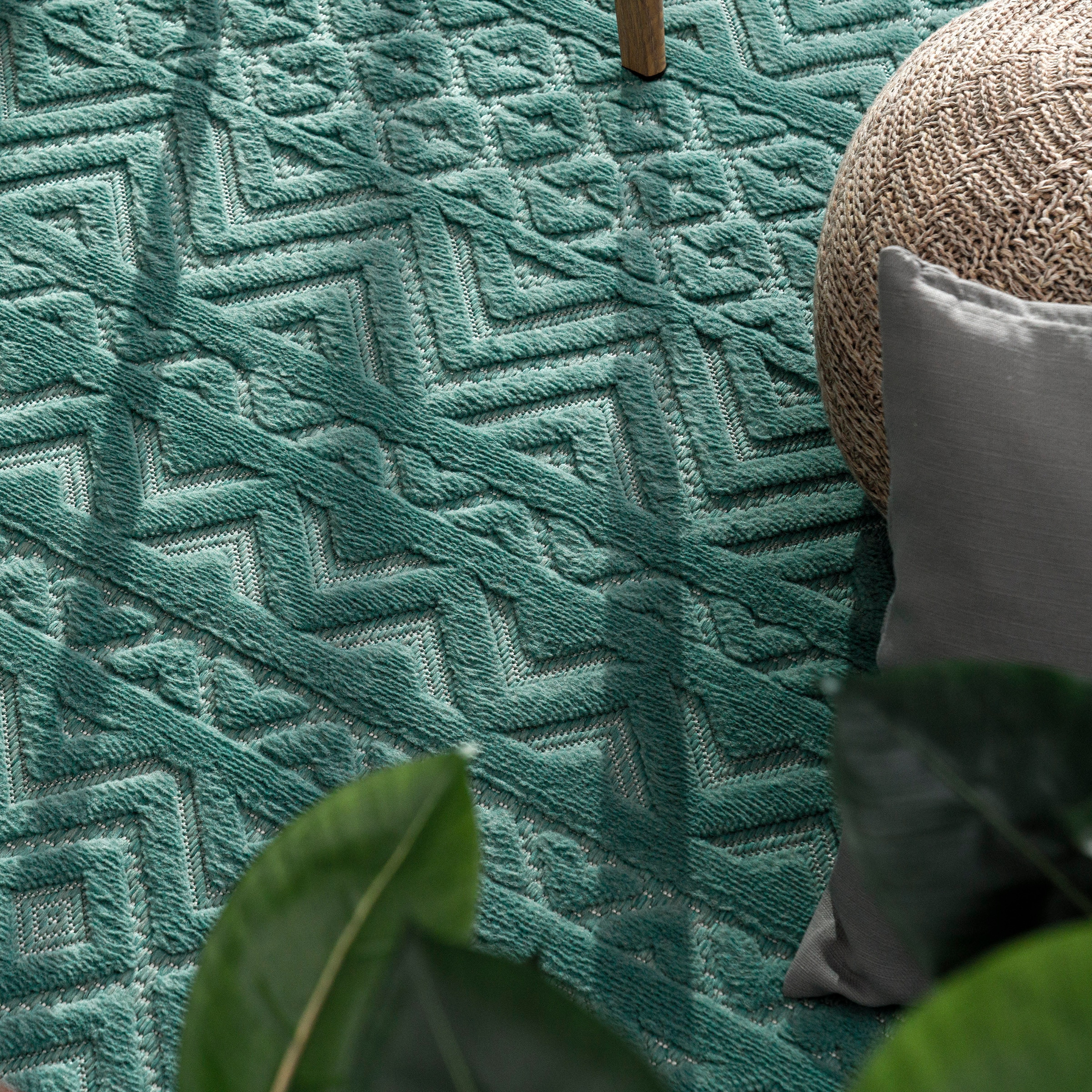 Paco Home Teppich »Livorno 673«, rechteckig, Uni-Farben, Scandi, Rauten  Muster, Hoch-Tief Effekt, Outdoor geeignet auf Rechnung | BAUR | Kurzflor-Teppiche