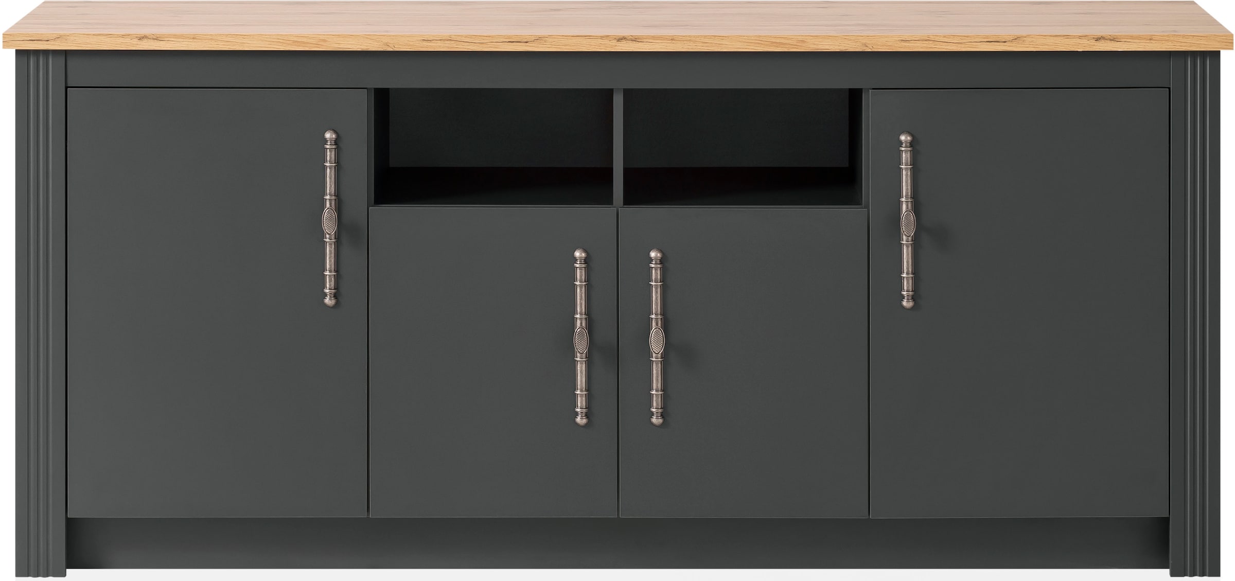 KOCHSTATION Spülenschrank "Westminster", im romantischen Landhausstil, Breite 204 cm