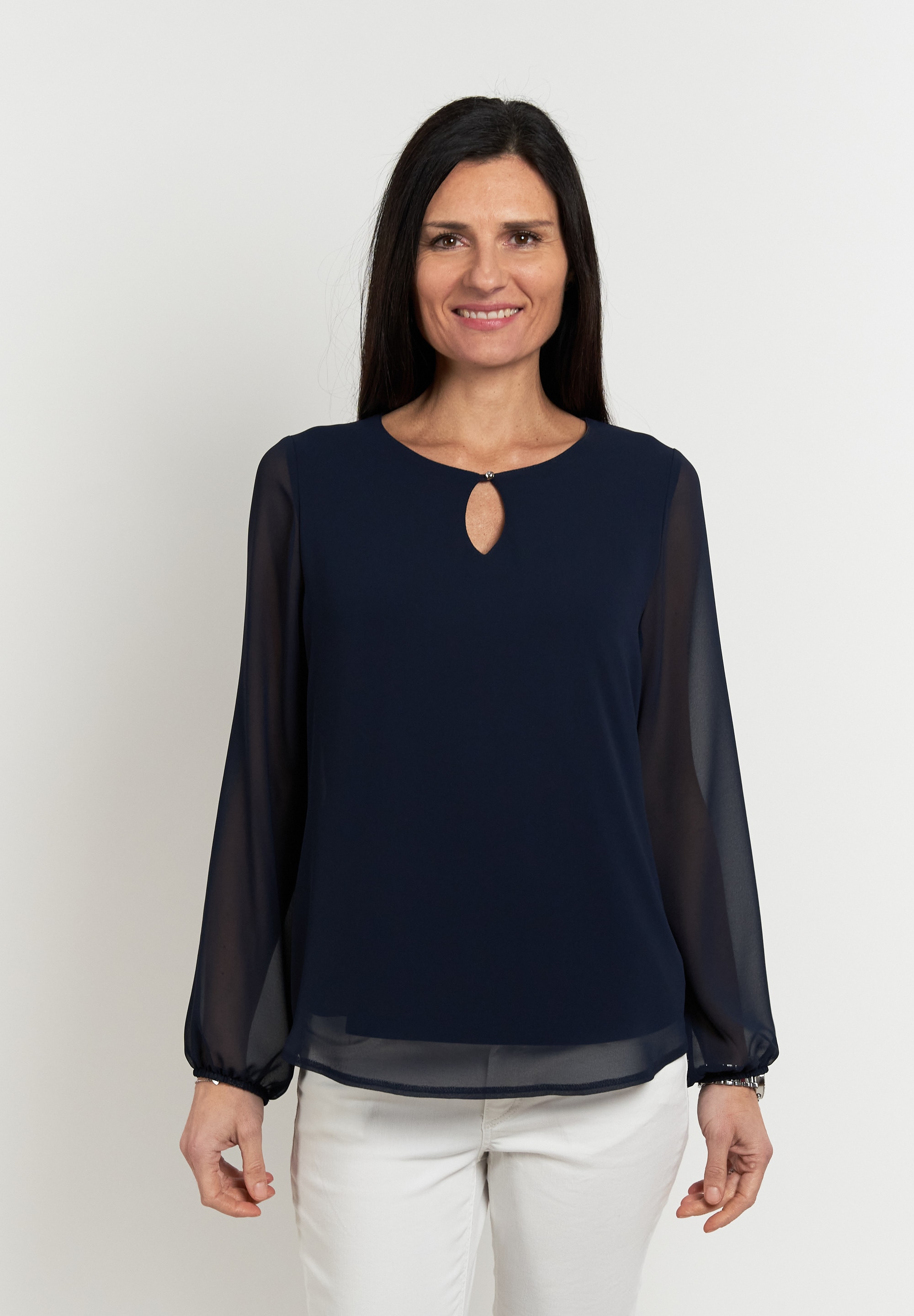 Seidel Moden Langarmbluse mit blickdichtem Jerseyfutter - MADE IN GERMANY günstig online kaufen