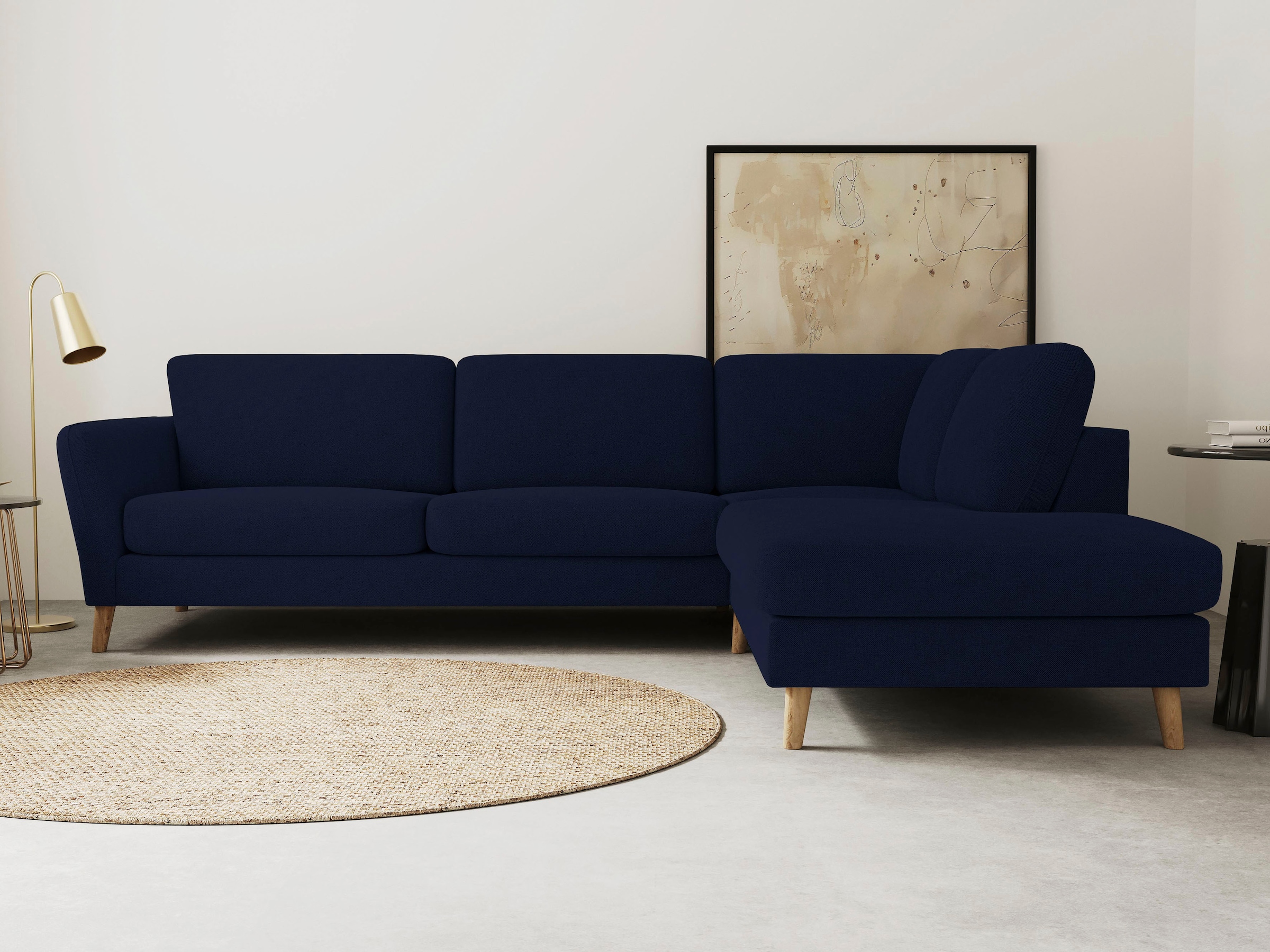 Ecksofa »MARSEILLE 278/202 cm, L-Form, Ottom. rechts/links«, mit Massivholzbeinen aus...