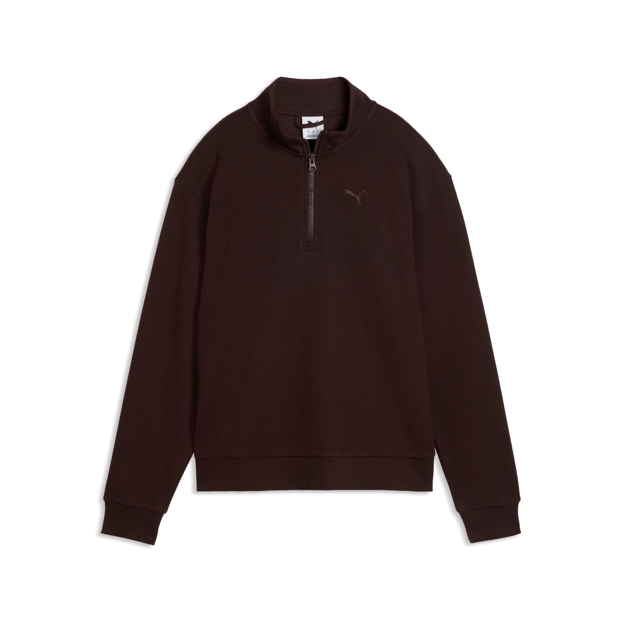 PUMA Langarmshirt "ESS ELEVATED STANDARD HALF-ZIP" mit sportlichem Stil, unifarbenes Design, ohne Kapuze, normale Länge