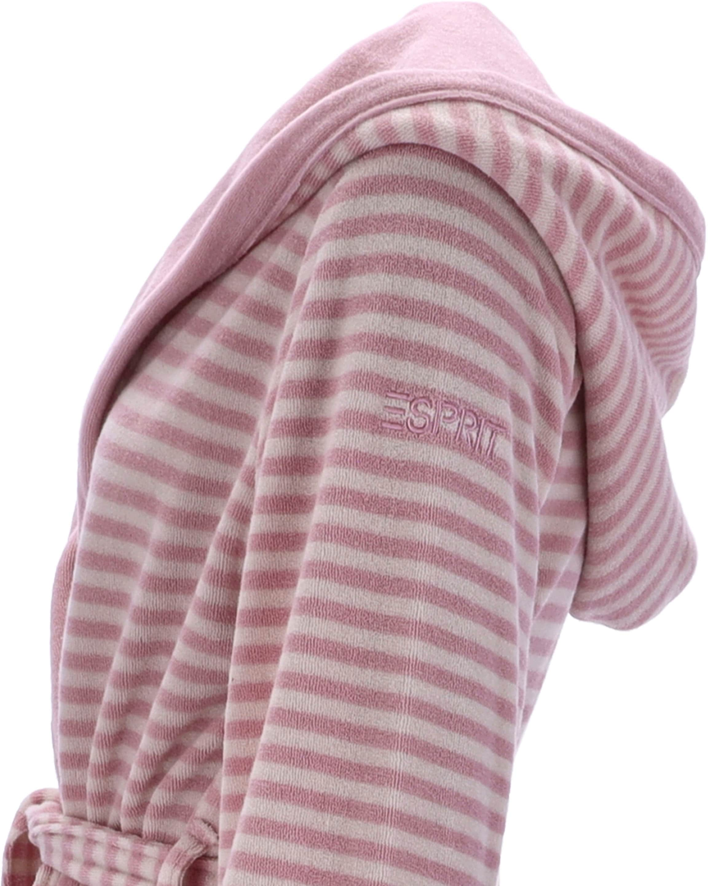 Esprit Damenbademantel »Striped Hoody«, kurz St.), BAUR Kaputze (1 gestreift, Logostickerei, | mit 