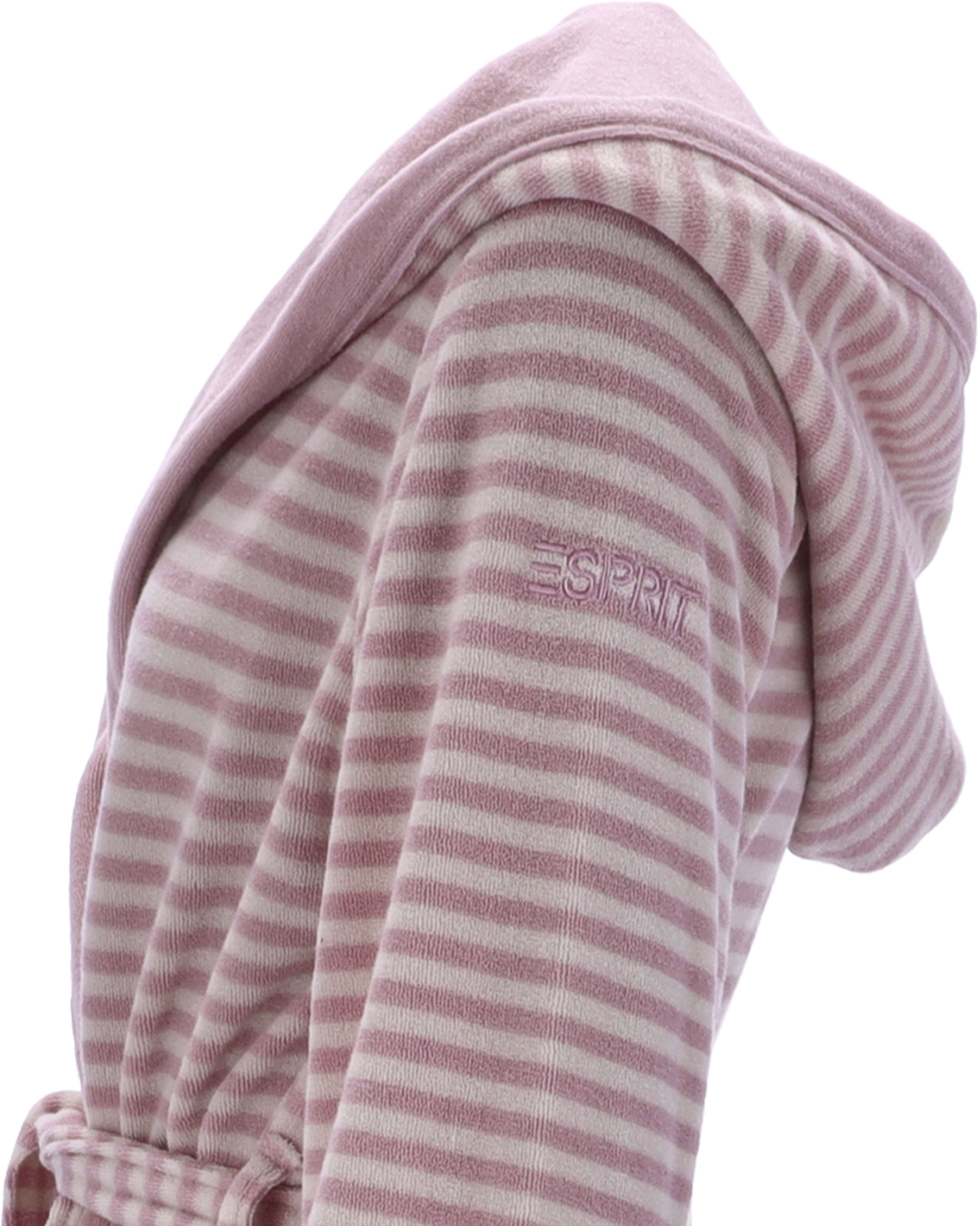 Thumbnail - Esprit Damenbademantel "Striped Hoody" 1 Stk. gestreift, mit Kaputze & Logostickerei, kurz
