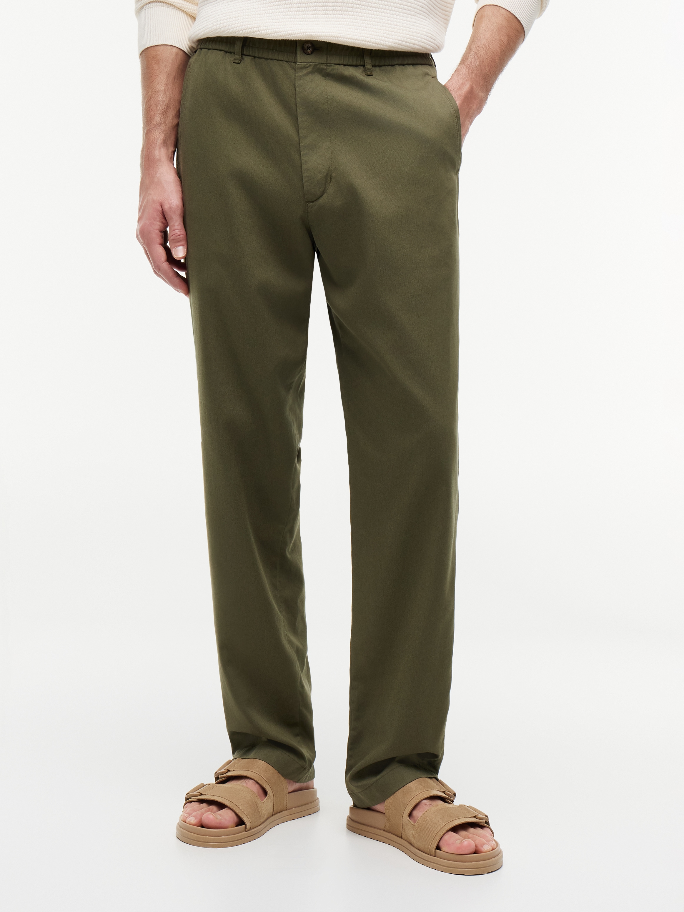 Tommy Hilfiger Chinohose "DOVER 3/4 ELASTICATED TENCEL" Regular Fit Stretch aus Twill
