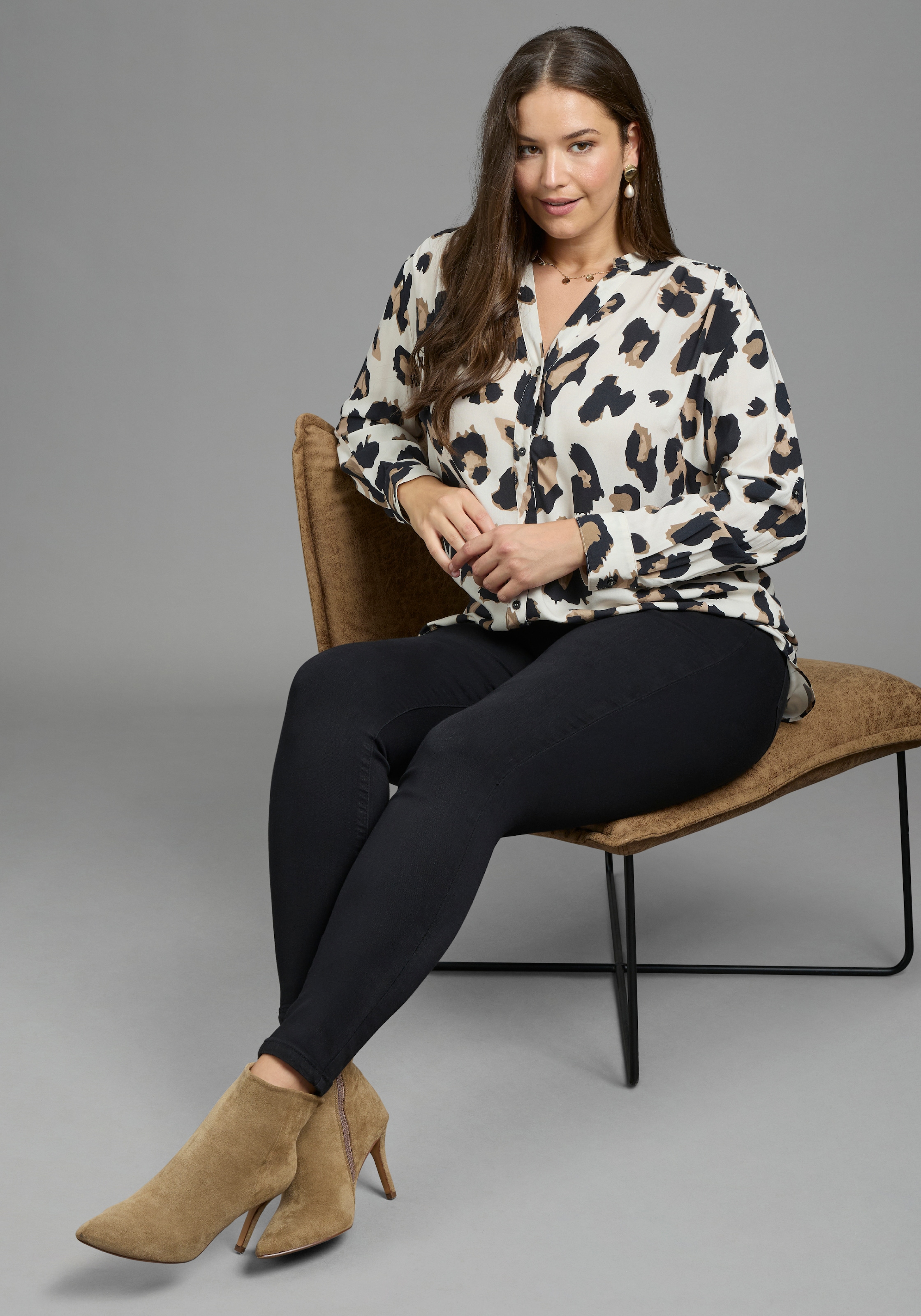 Laura Scott CURVE Longbluse »Große Größen« im Tunika Stil aus weicher Viskose