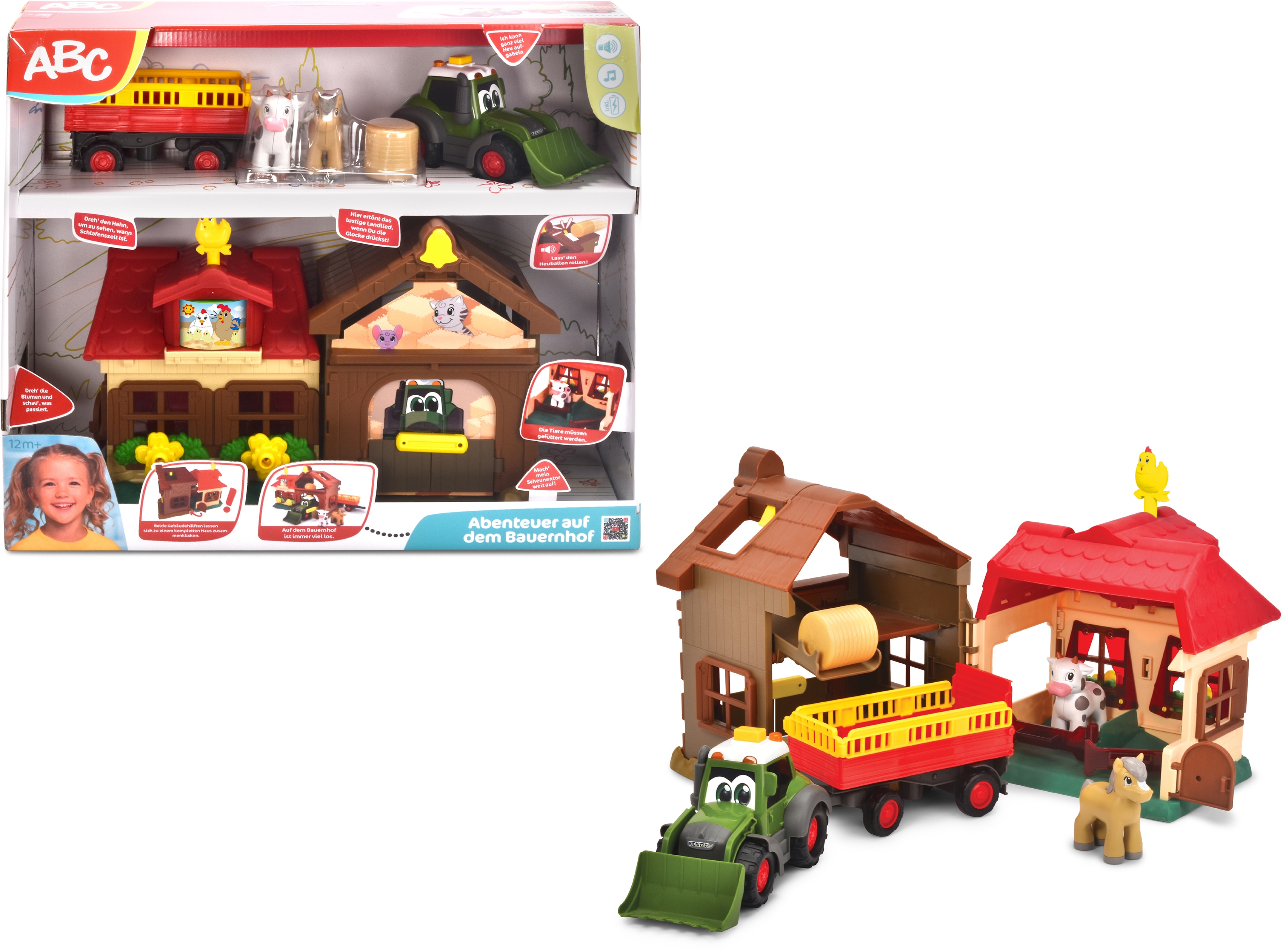ABC Lernspielzeug Happy Farm, Abenteuer auf dem Bauernhof, mit Licht und Sound Kinder bunt Einheitsgröße