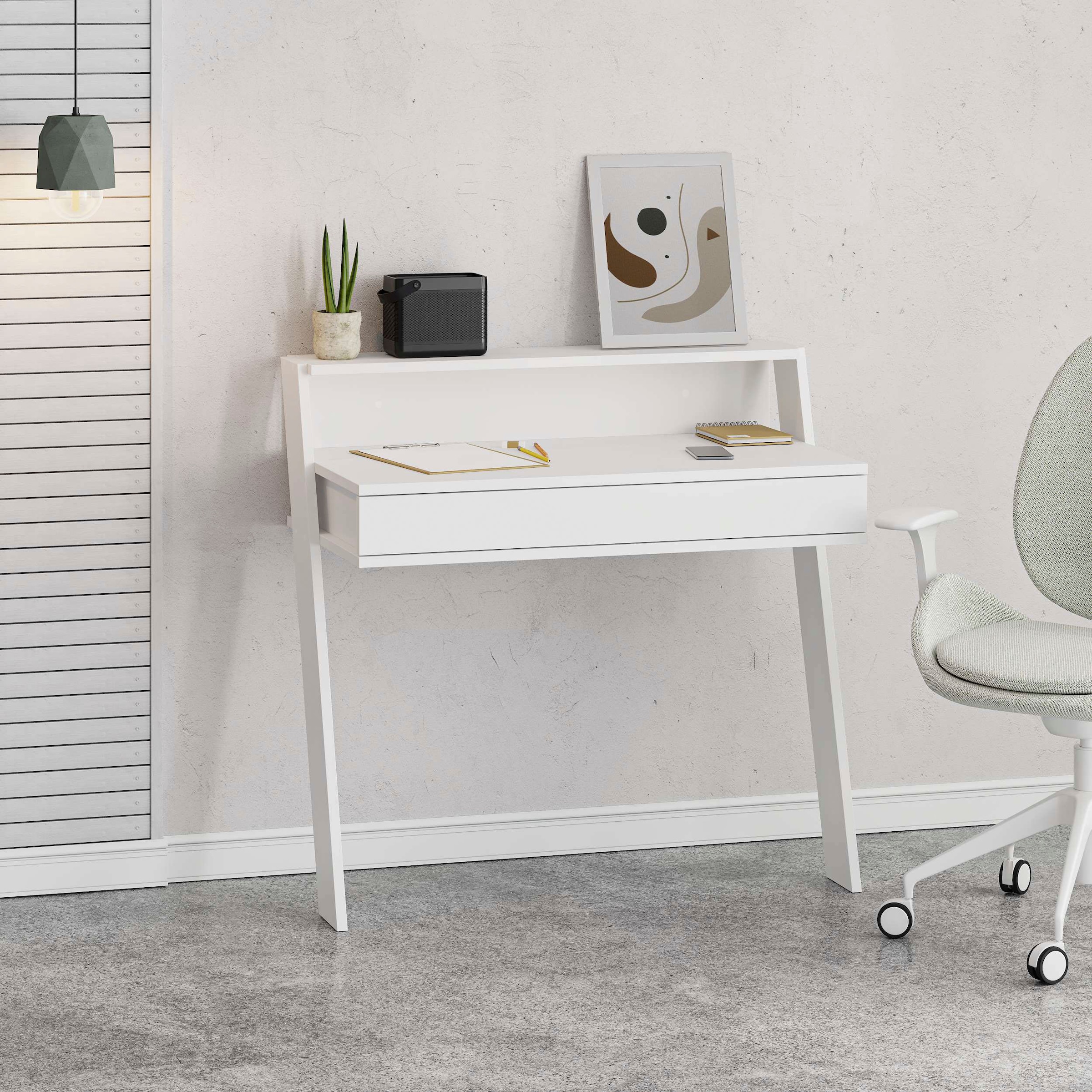Decortie Schreibtisch »COWORK SCHREIBTISCH«, (Packung, 1 St.), Leichte Montage, Lagerung, Platzsparend