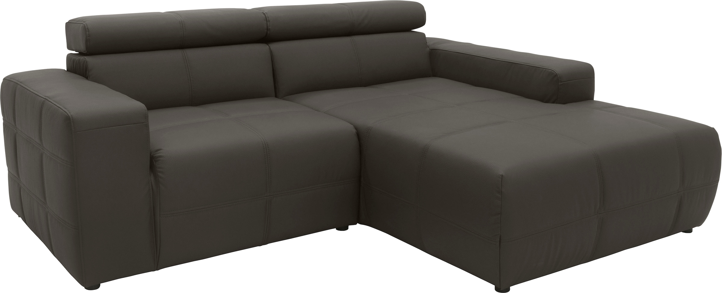 DOMO collection Ecksofa »Brandon kleine Ausführung B/T/H: 214/100/80 cm«, Mit Kopfteilverstellung, auch in Leder und Cord, L-Form