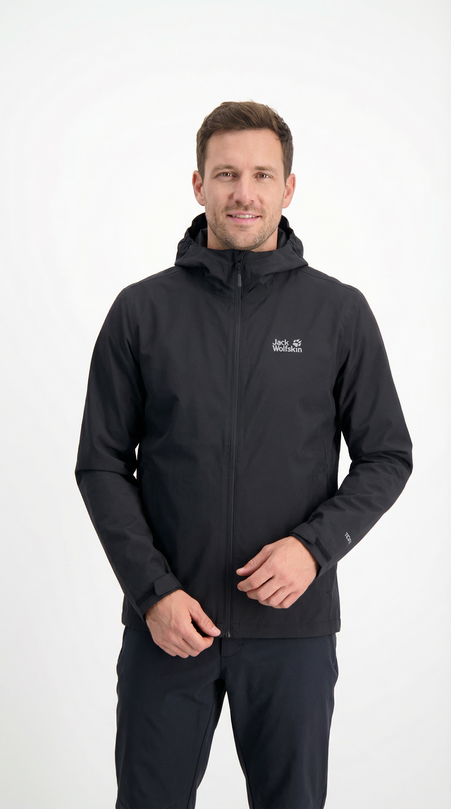 Jack Wolfskin Regenjacke "OUTROVERT 2L JKT M" mit Kapuze mit Kapuze, atmungsaktiv, wasserdicht