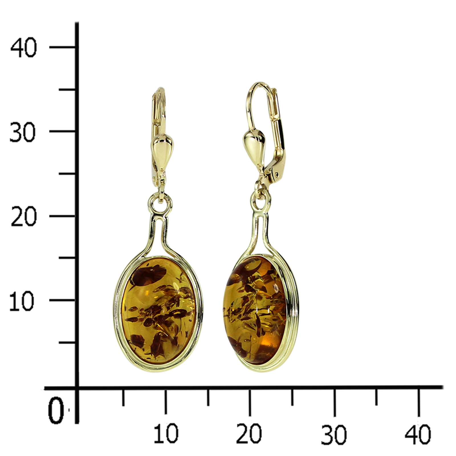 OSTSEE-SCHMUCK Paar Ohrhänger »- Marga - Gold 333/000 - Bernstein«