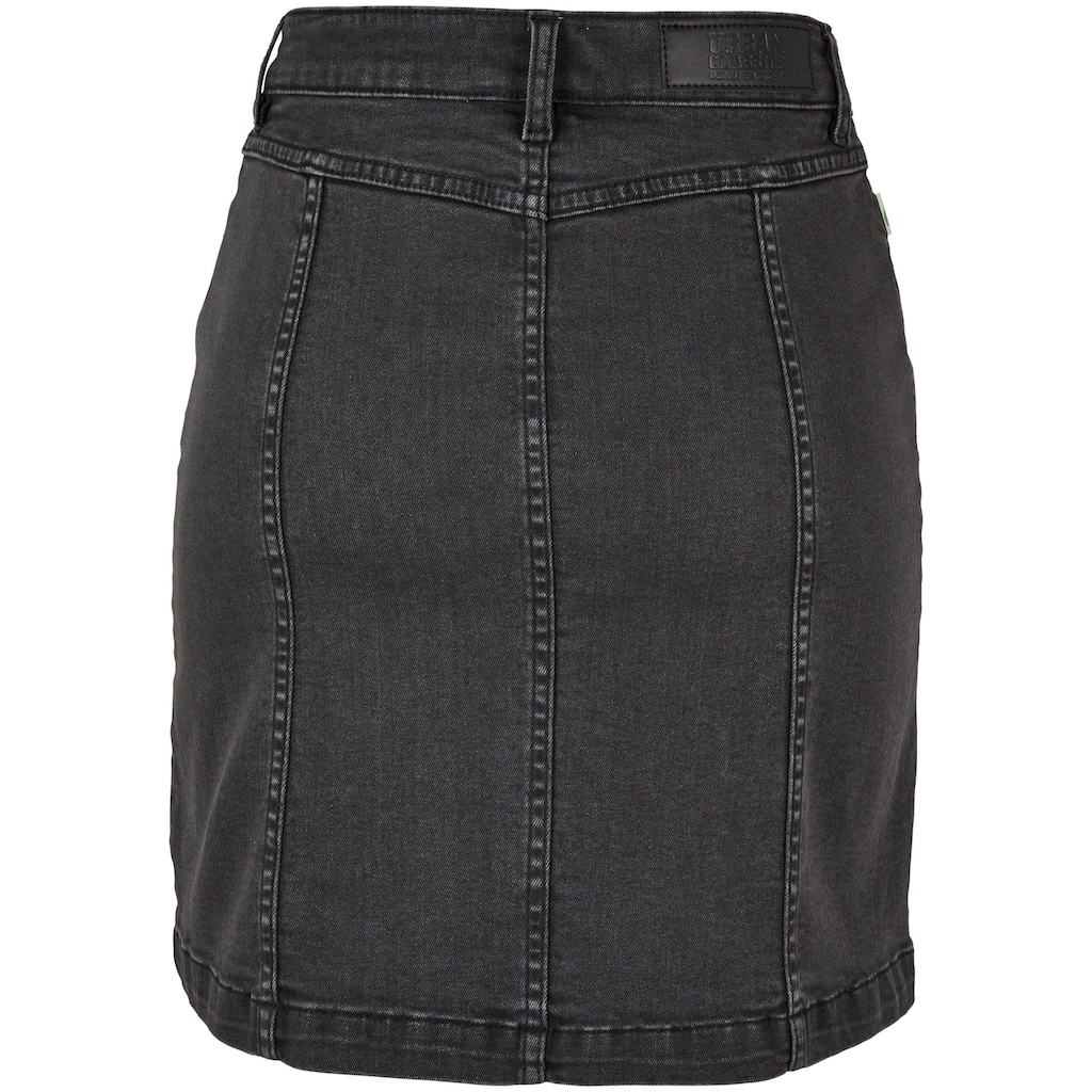 URBAN CLASSICS Sommerrock »Urban Classics Damen Ladies Organic Stretch Button Denim Skirt«, (1 tlg.)