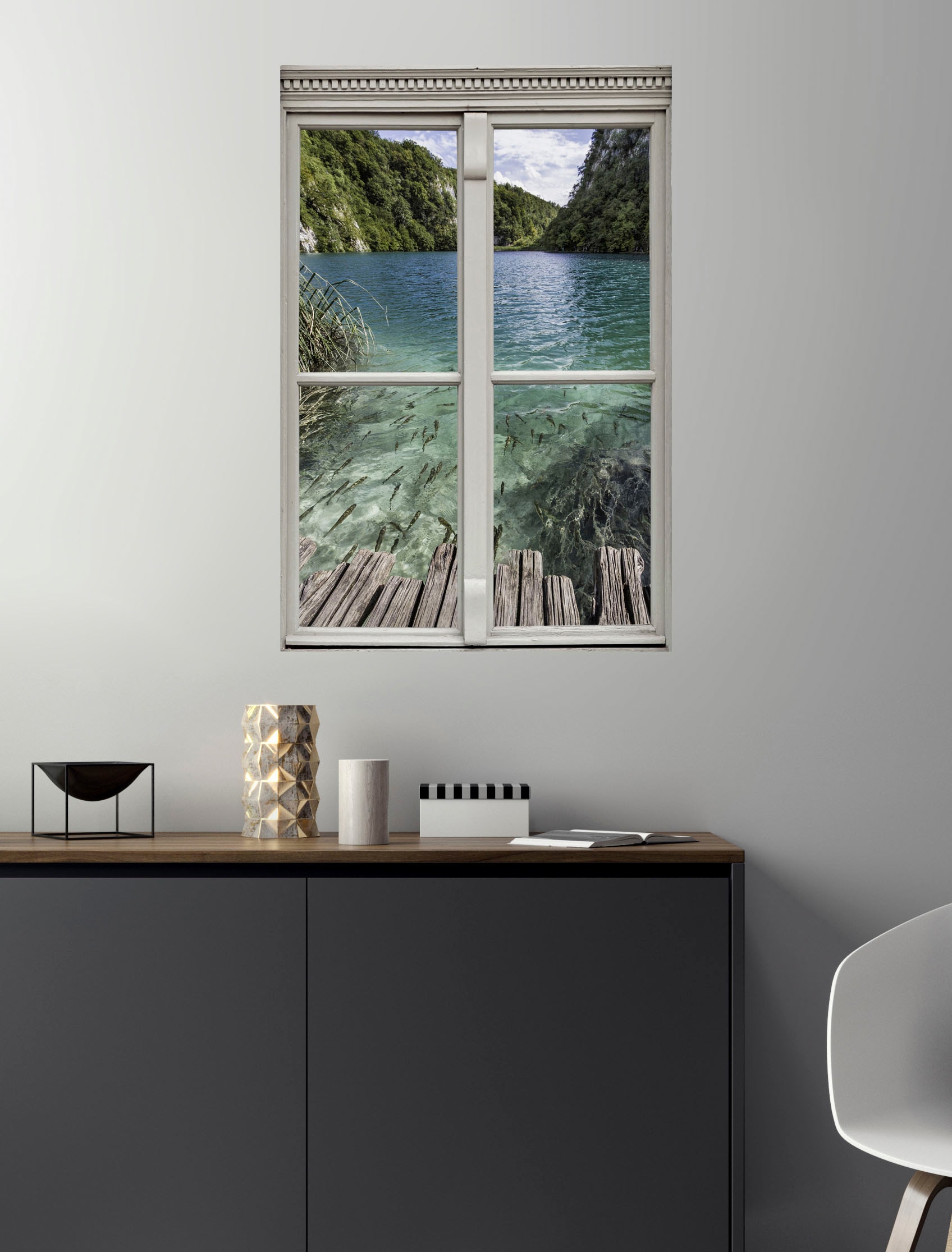 queence Wandsticker »Fische«, Wandsticker, Wandbild, selbstklebend, 3D, Fenster