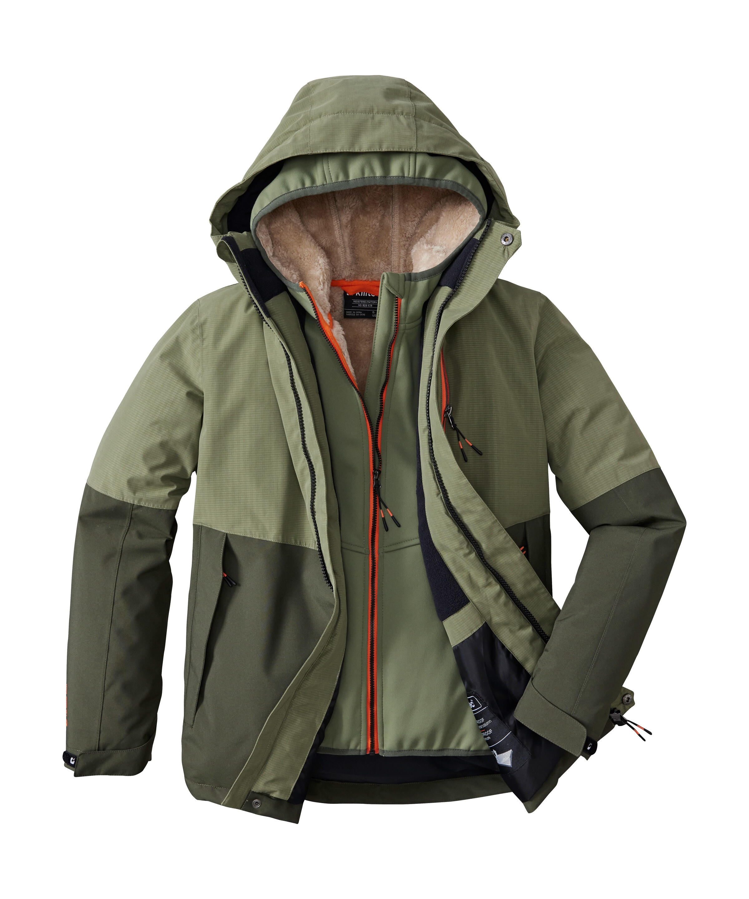 Killtec Funktionsjacke »KOW 222 BYS JCKT«, Wind- u. wasserdichte Kinderjacke mit Fleece, reflektierender Print