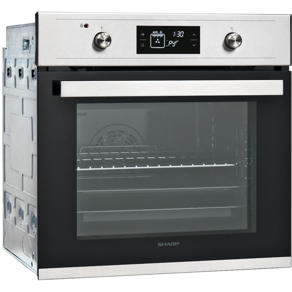 Sharp Backofen-Set »Pyro-Superset_Edelstahl«, K-61V28IM1-EU, Pyrolyse-Selbstreinigung