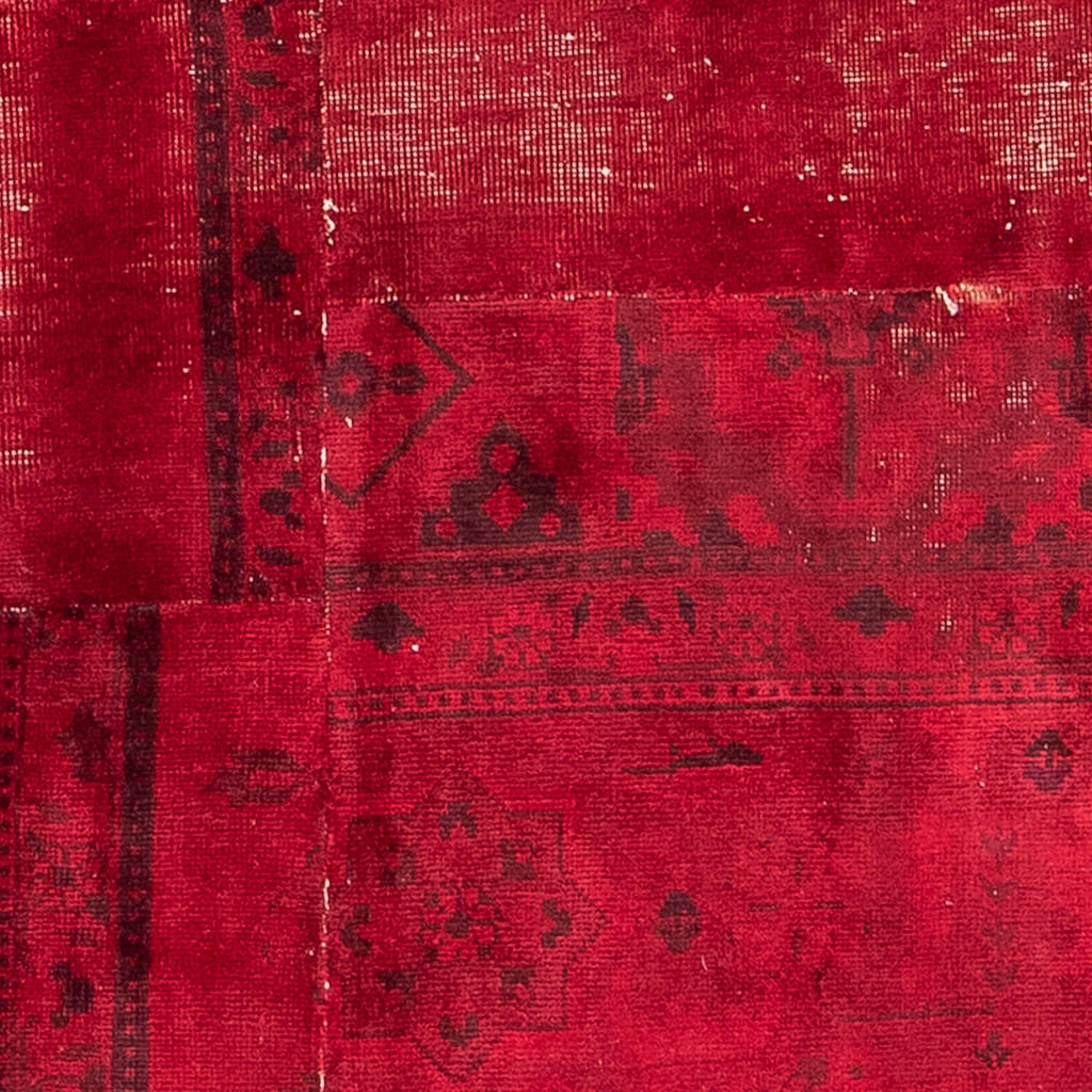 morgenland Teppich »Patchwork quadratisch - 199 x 196 cm - dunkelrot«, quadratisch