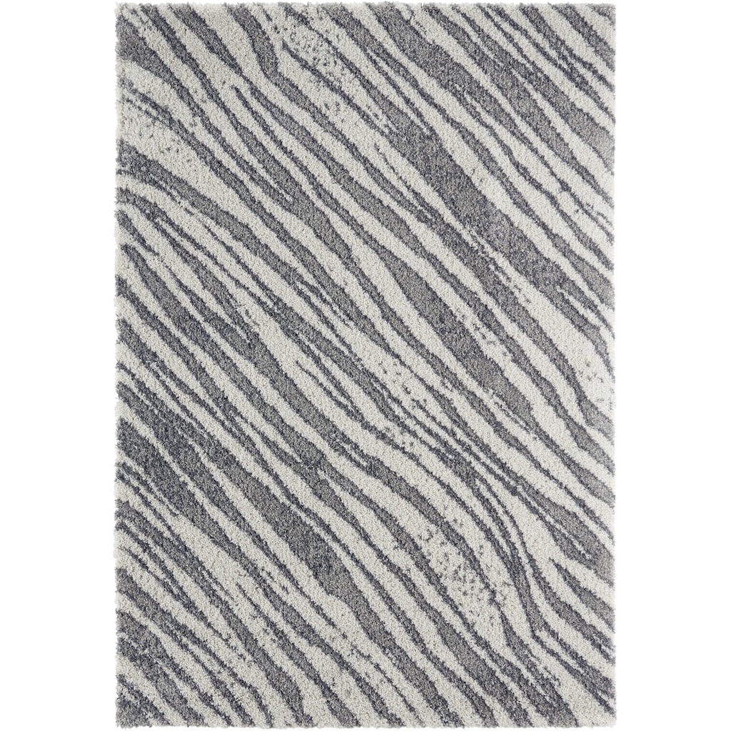 Wohnen Teppiche MINT RUGS Hochflor-Teppich, rechteckig, 35 mm Höhe, Streifen, Zebra Design, besonders weich durch Microfaser, Wo