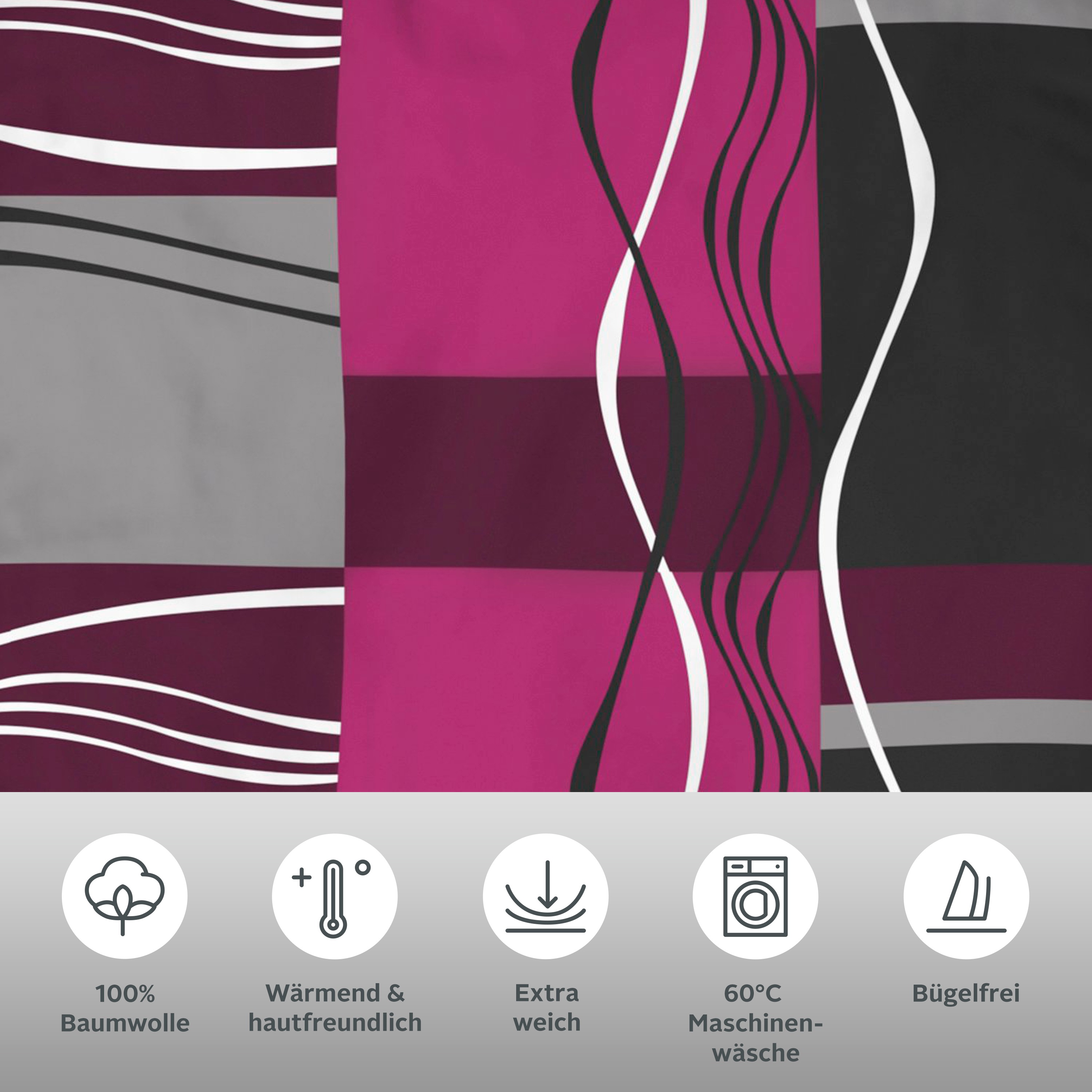 Thumbnail - my home Bettwäsche "Kelian" 2 Stk. tlg. in verschiedenen Qualitäten, gemusterte Bettwäsche