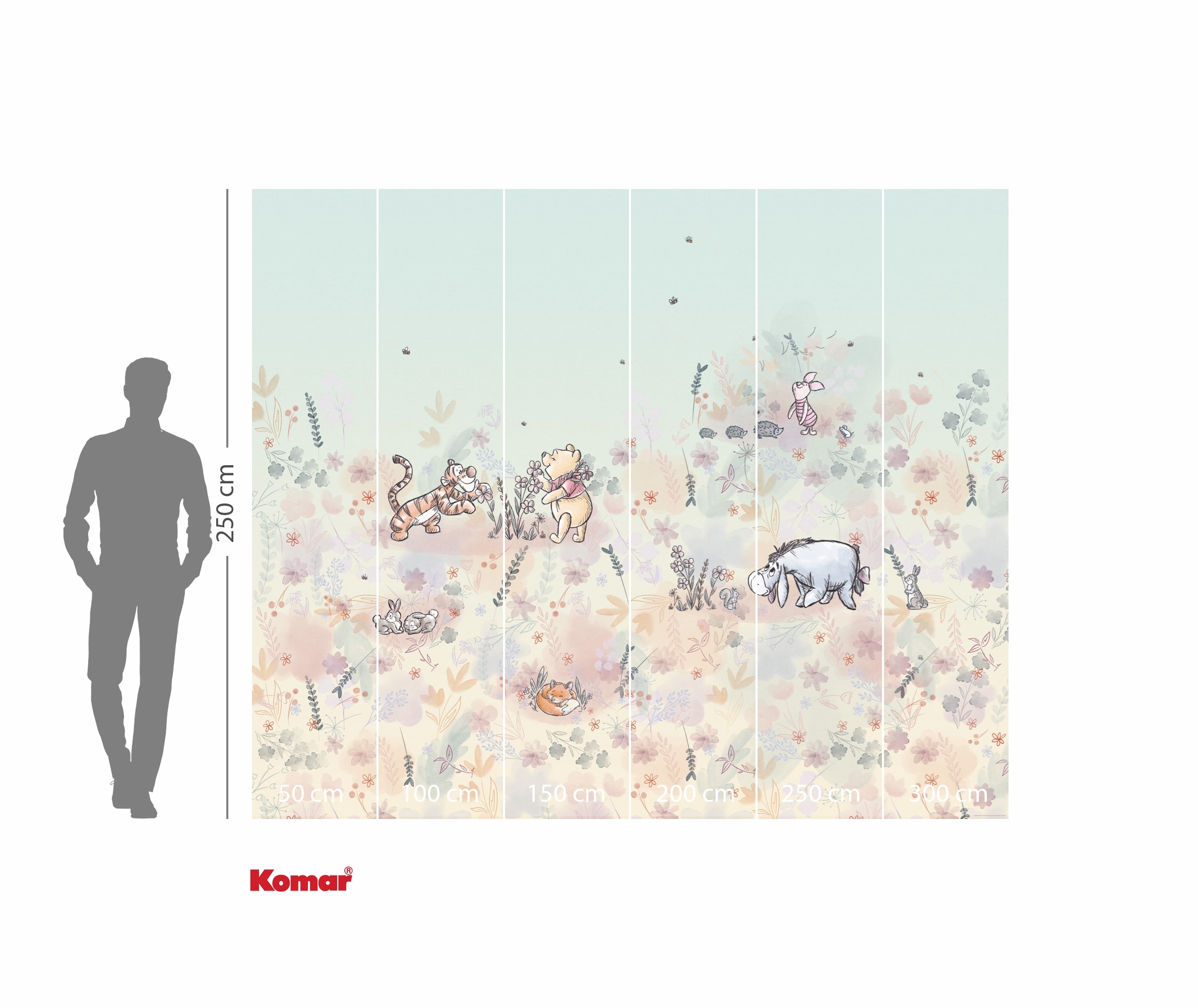 Komar Kindertapete »Disney Winnie the Pooh Flowerfield«, bedruckt