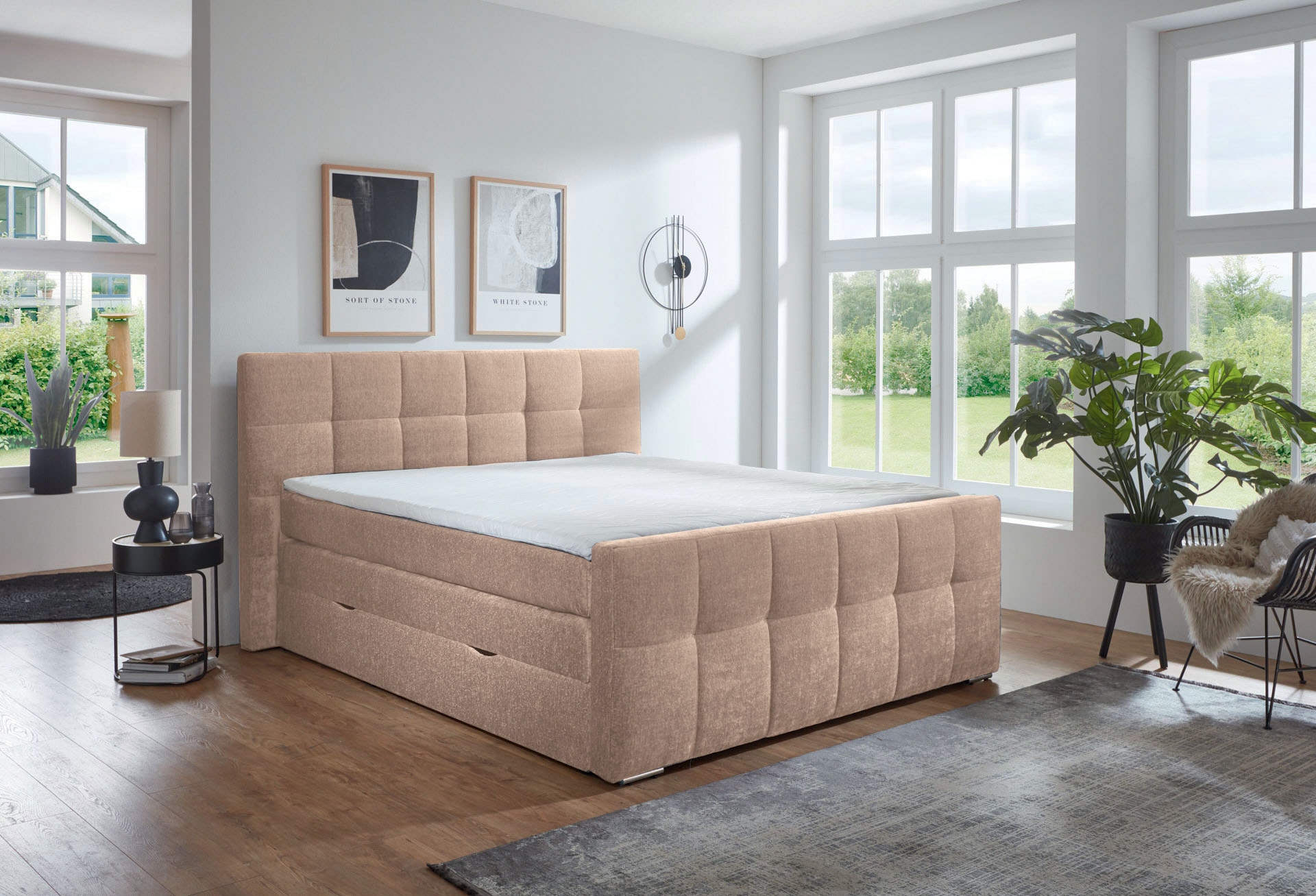 Places of Style Boxspringbett »Rosà«, H3/H3, H3/H4, H4/H4 möglich
