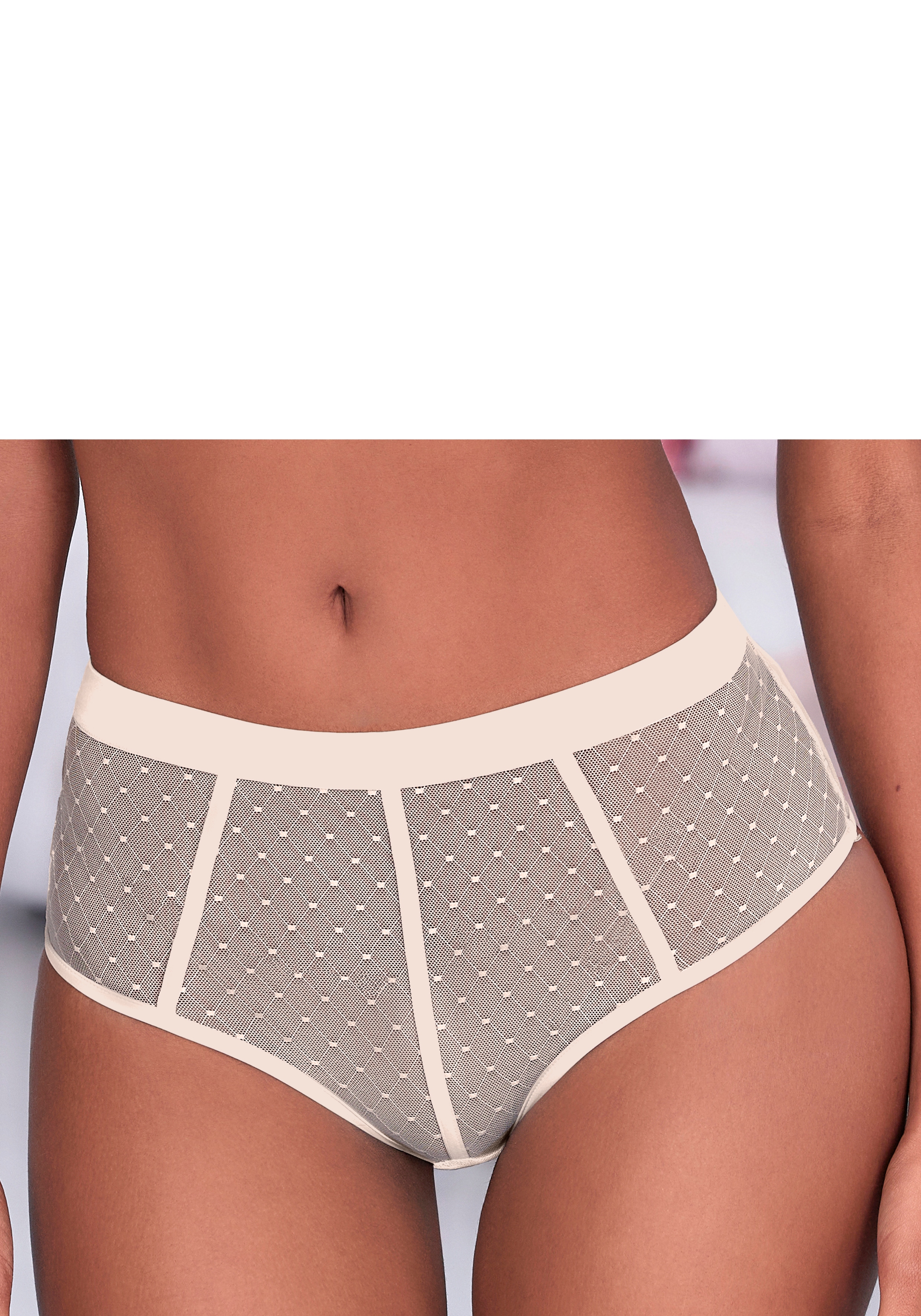 Vivance by Lascana Panty "Ava" aus transparentem Mesh in Pünktchen-Optik