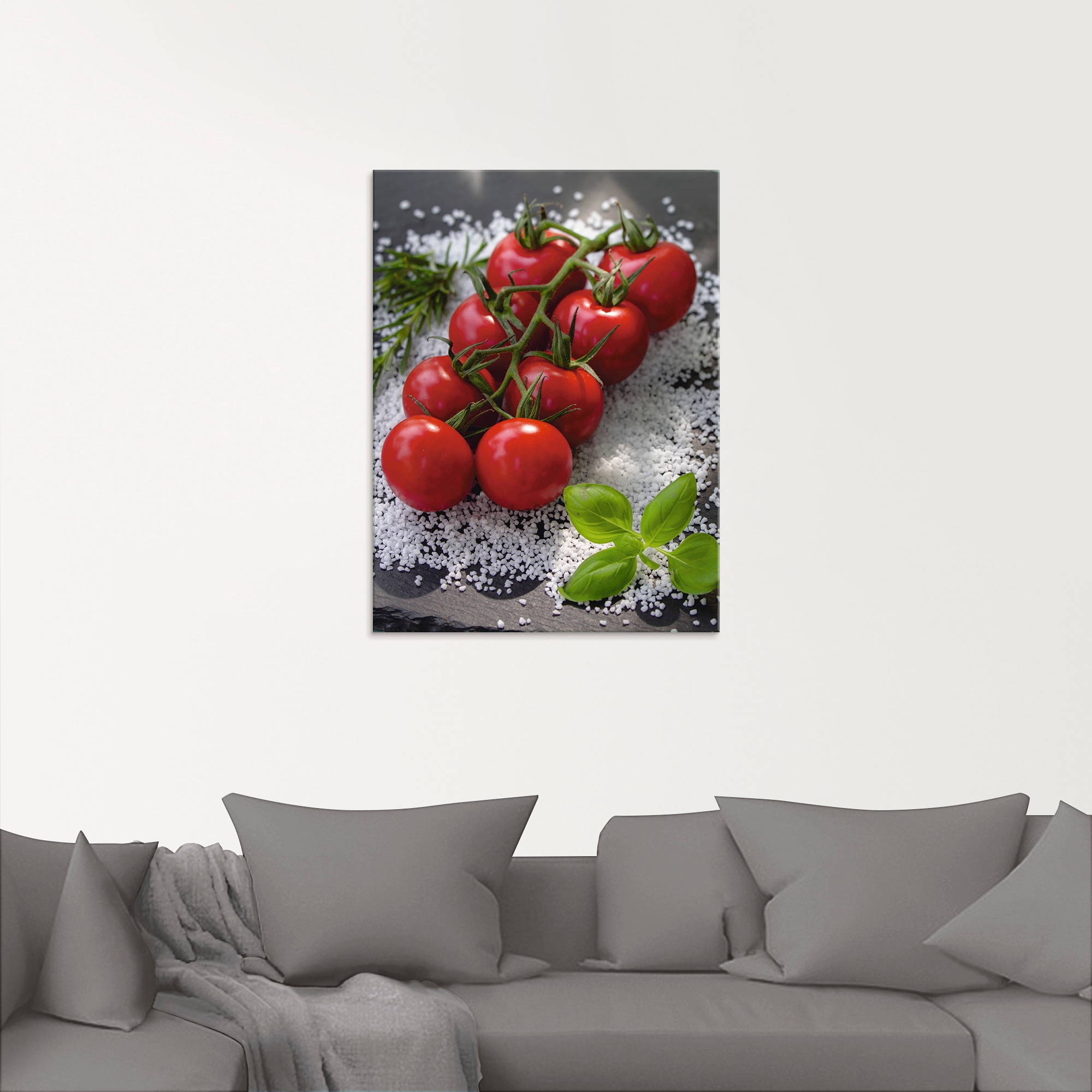 Artland Glasbild »Tomaten Rispe auf Salz«, Lebensmittel, (1 St.), in verschiedenen Größen