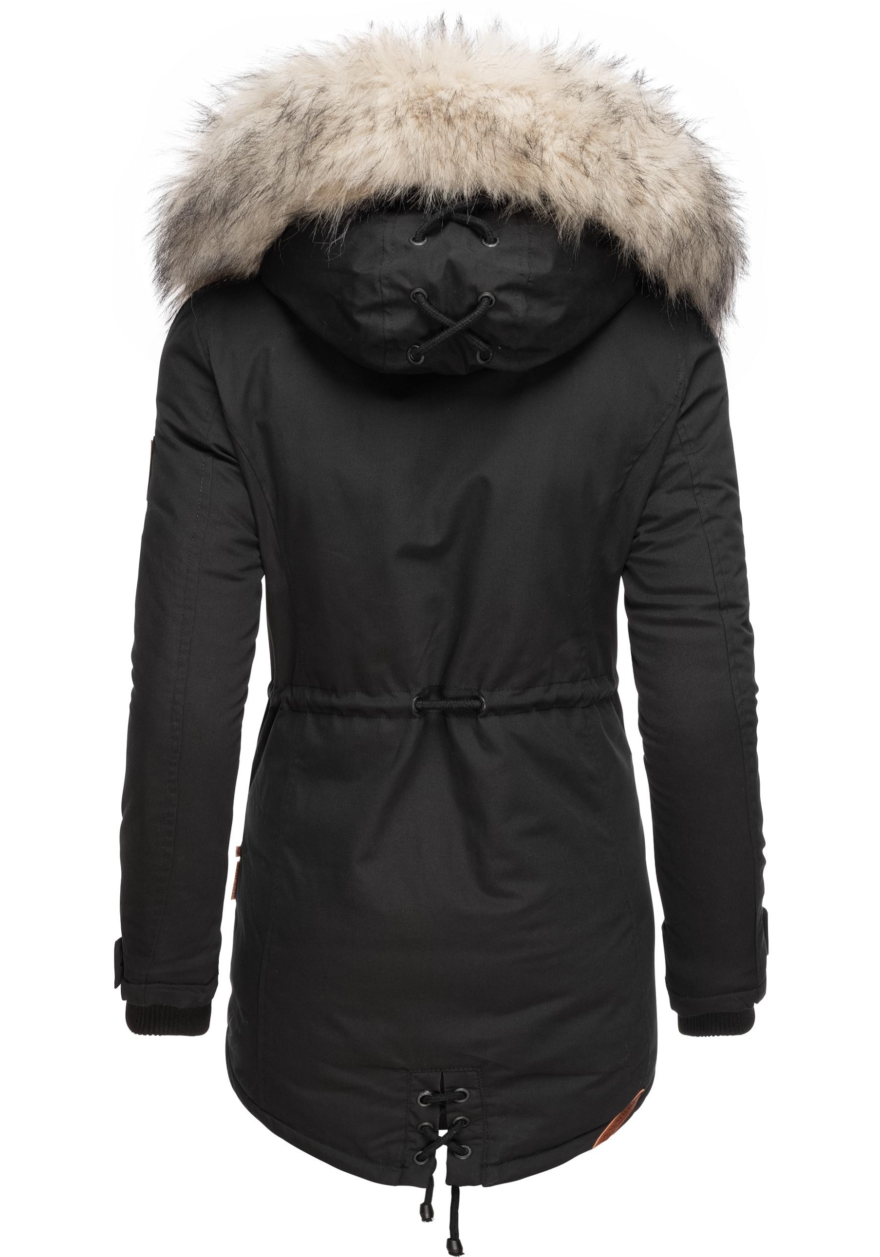 Navahoo Wintermantel »Lady Like«, edler Parka m. abnehmbarem Kunstfell