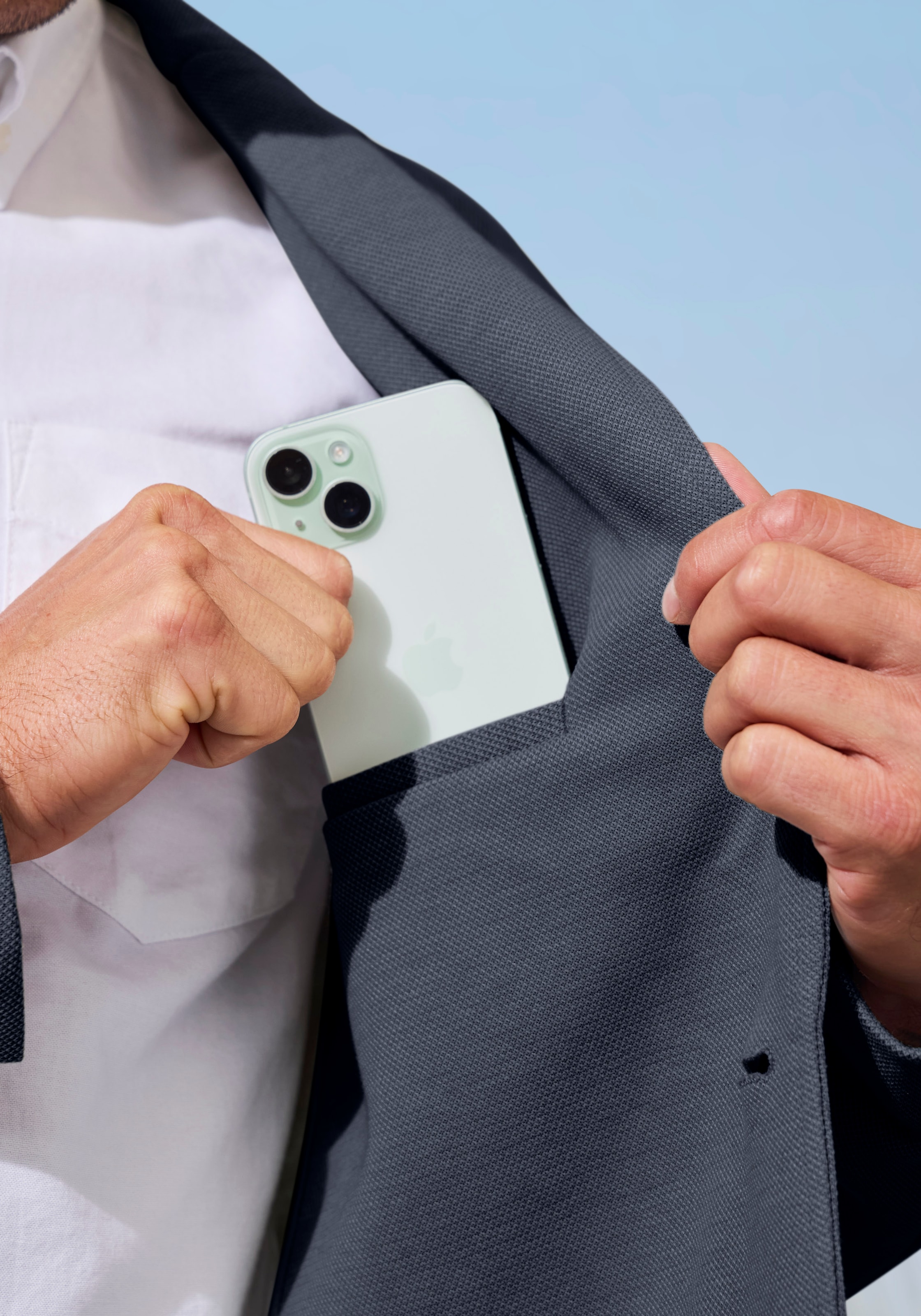 John Devin Sakko »aus elastischer Pikee-Qualität« lässiges Stretchsakko mit dezentem Muster