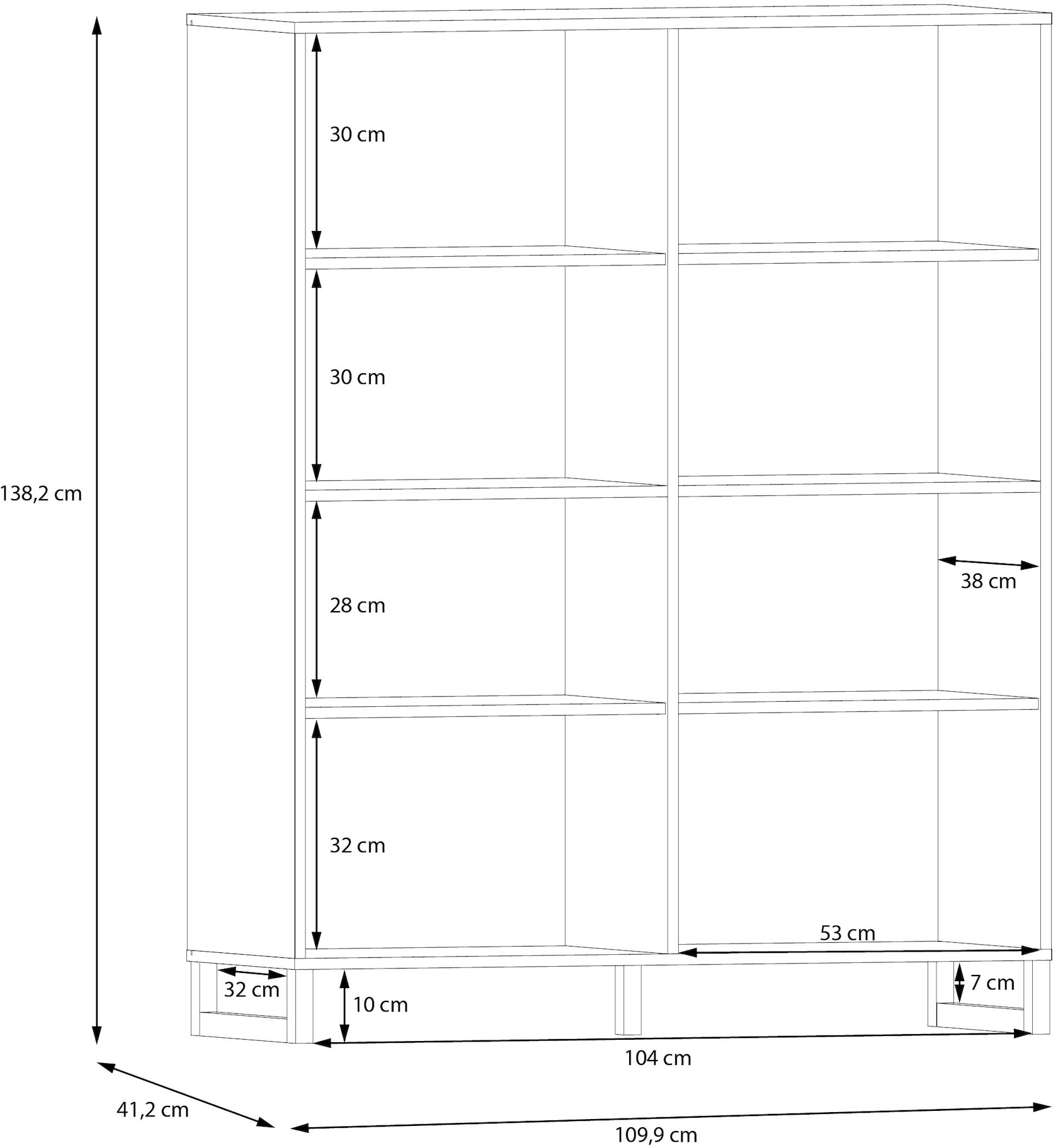 FORTE Highboard »Silba«, Breite ca. 109,9 cm