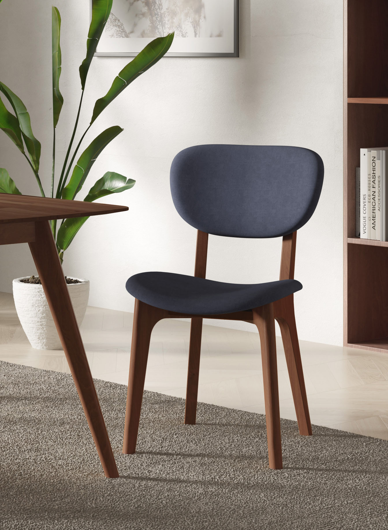 Home affaire "COZY Made in Italy" (Set) 2 Stk.Gestell in Buche, Kirsch- oder Nussbaum, Massivholz, Design Stuhl