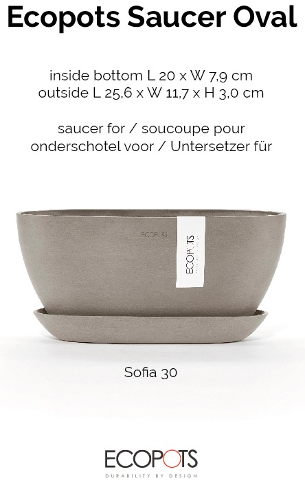 ECOPOTS Topfuntersetzer »Oval Taupe«, für innen und außen: frostsicher, bruchsicher und lichtbeständig