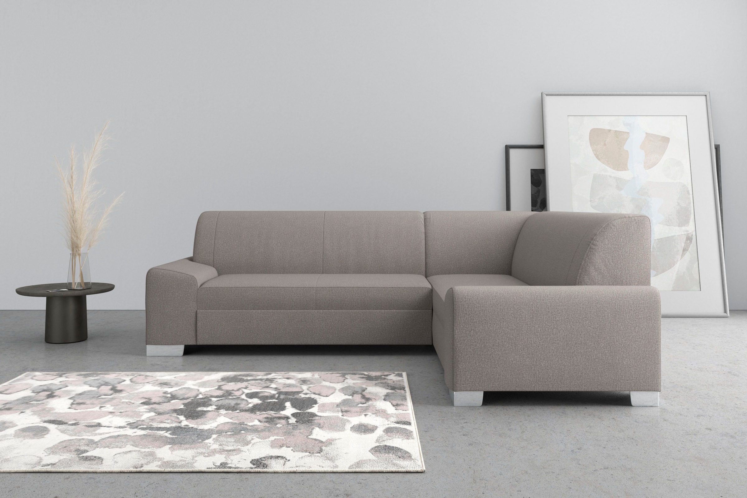 DOMO collection Ecksofa "Anzio in kubischer Formensprache, flache Armlehnen günstig online kaufen