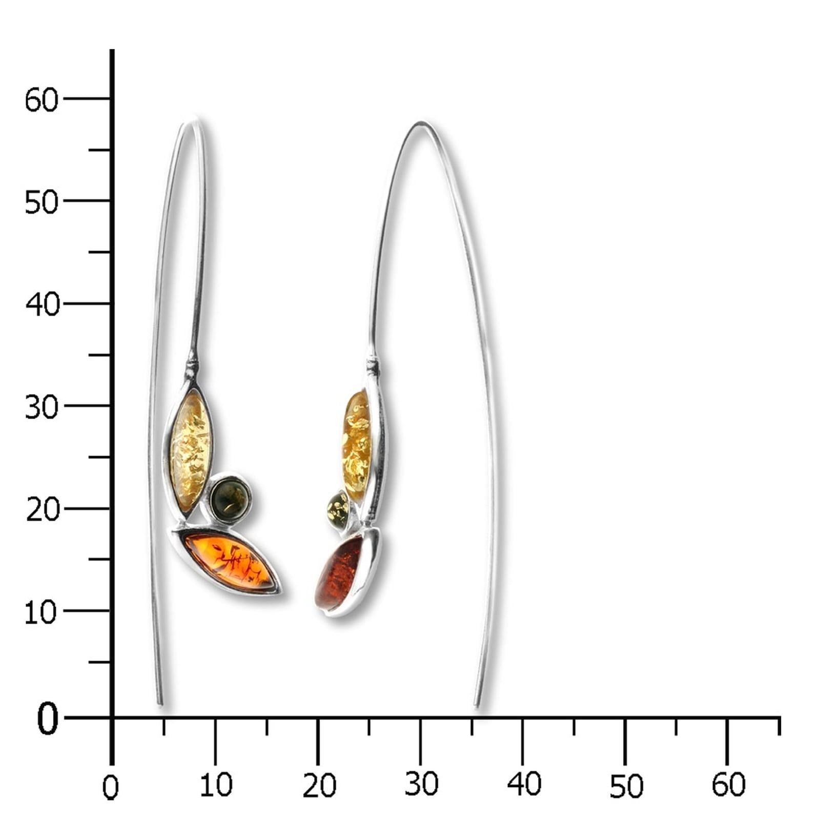 OSTSEE-SCHMUCK Paar Ohrhänger »- Urda - Silber 925/000 - Bernstein«