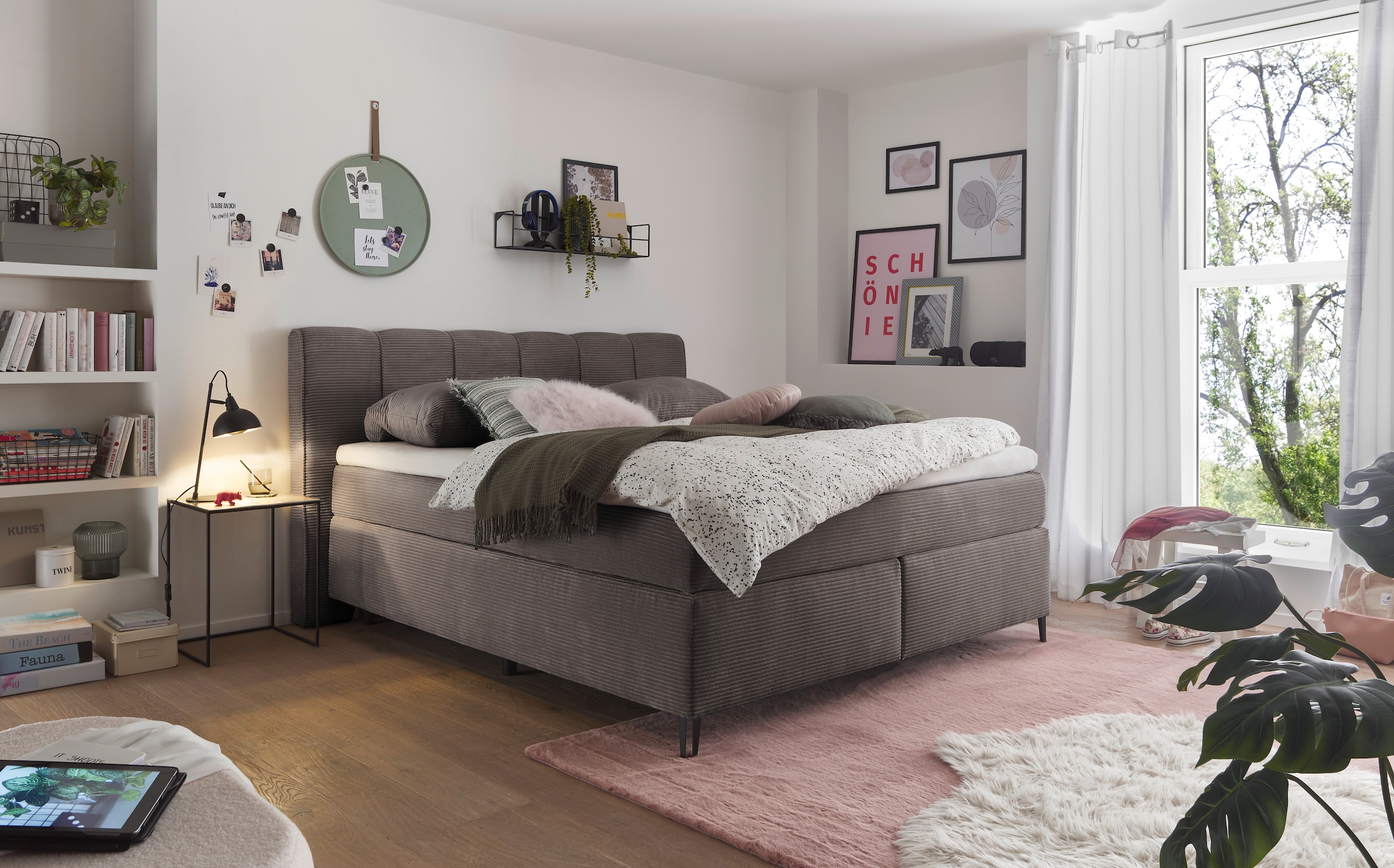 set one by Musterring Boxspringbett "Fairfield", Metallfuß schwarz, Kopftei günstig online kaufen