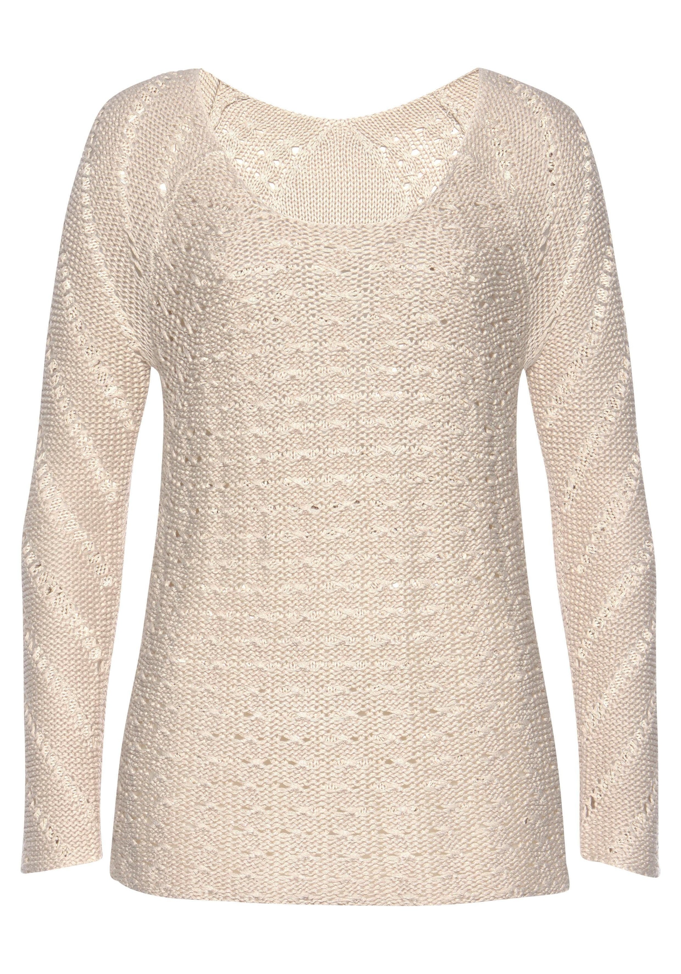 LASCANA Ajourpullover, mit tollem Lochstrickmuster, Strandpullover, leicht günstig online kaufen