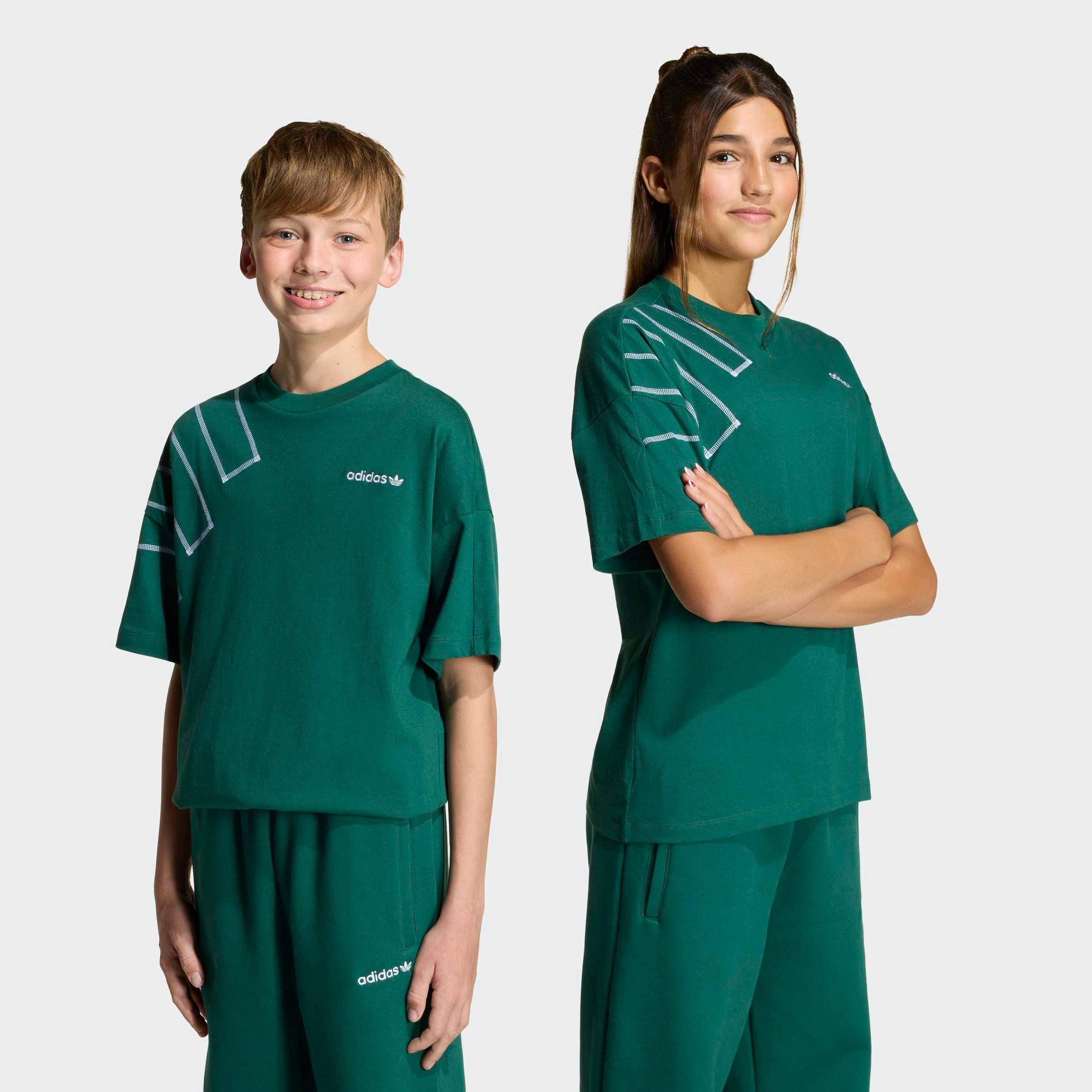 adidas Originals T-Shirt "LOOSE BLOCKED" für Kinder, mit Rundhalsausschnitt, ohne Verschluss, aus Baumwolle