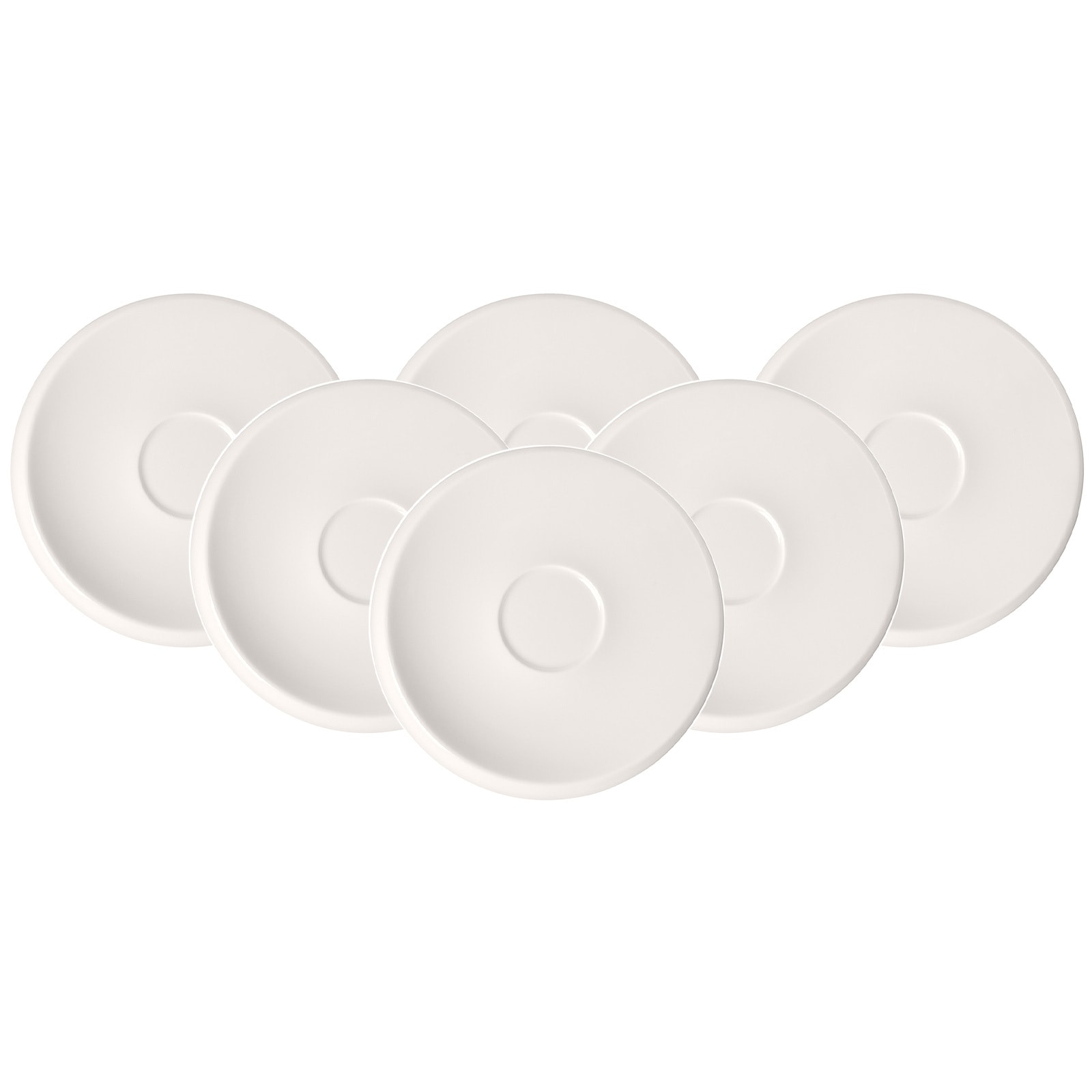 VILLEROY & BOCH Untertasse "Kaffeeuntertasse NewMoon 17 cm 6er Set weiß", L:17cm, weiß, Speiseteller