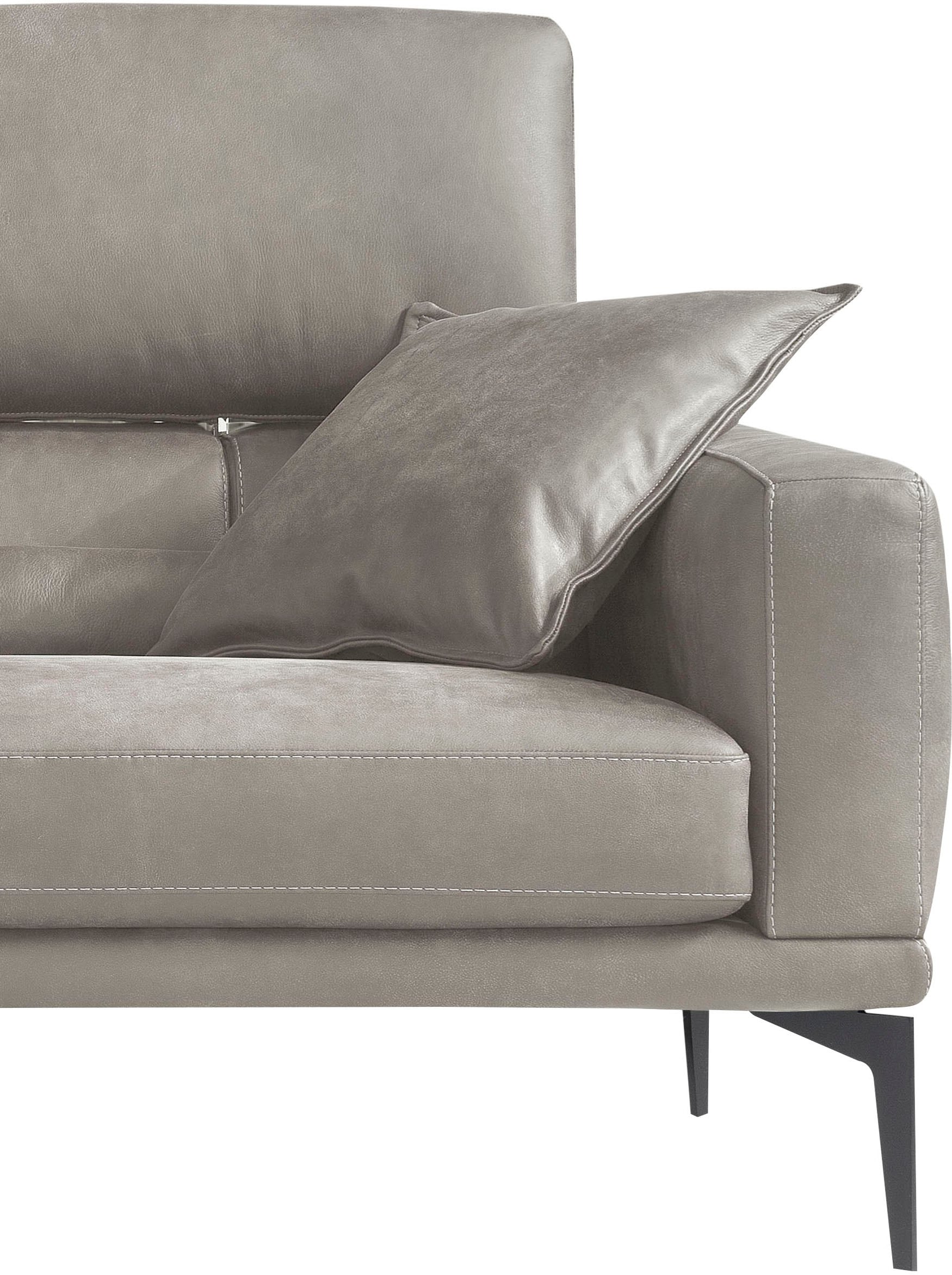 Egoitaliano 2,5-Sitzer »Masu, Designsofa mit erstklassigem Sitzkomfort«, inkl. 2 Kissenrollen, Rückenelemente manuell verstellbar, Metallfüße
