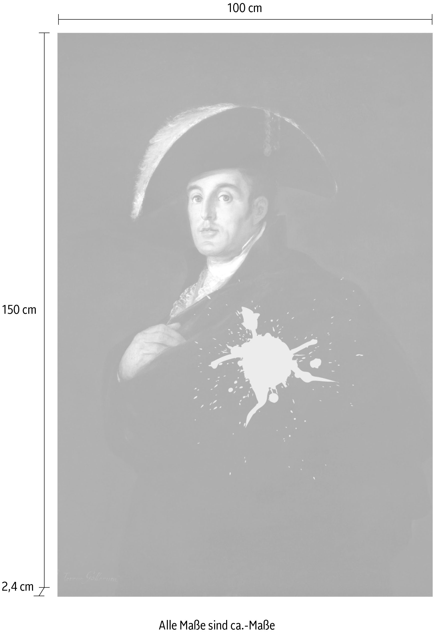 queence Acrylglasbild »Mann mit Farbklecks«, Kunst-Gemälde-Mann-Bilder von Männern-Historische Persönlichkeiten-Formen, Fine Art-Print in Galeriequalität