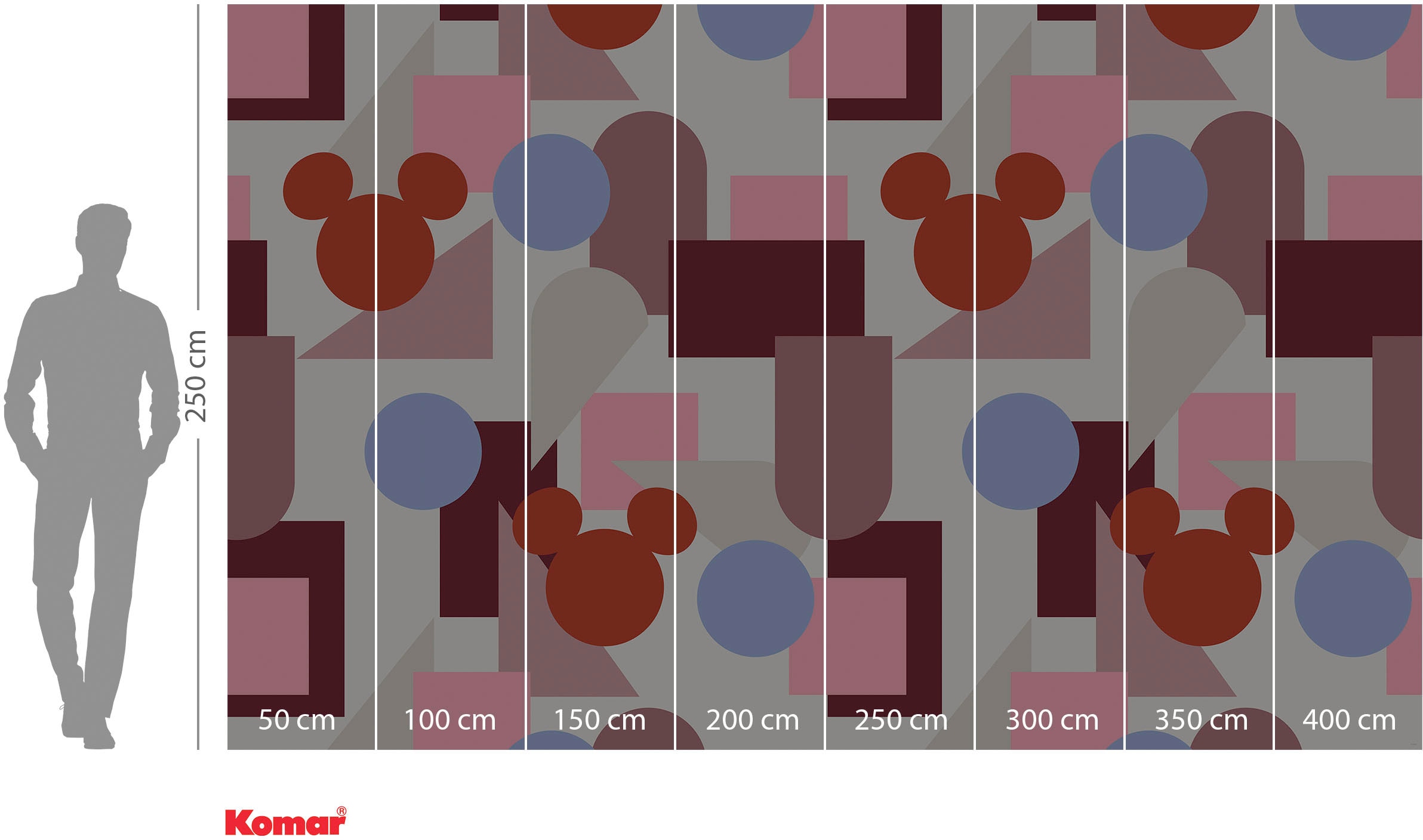 Komar Vliestapete »Digitaldruck Vlies -  Colourful Mickey - Größe 400 x 250 cm« bedruckt glatt Kinderzimmer