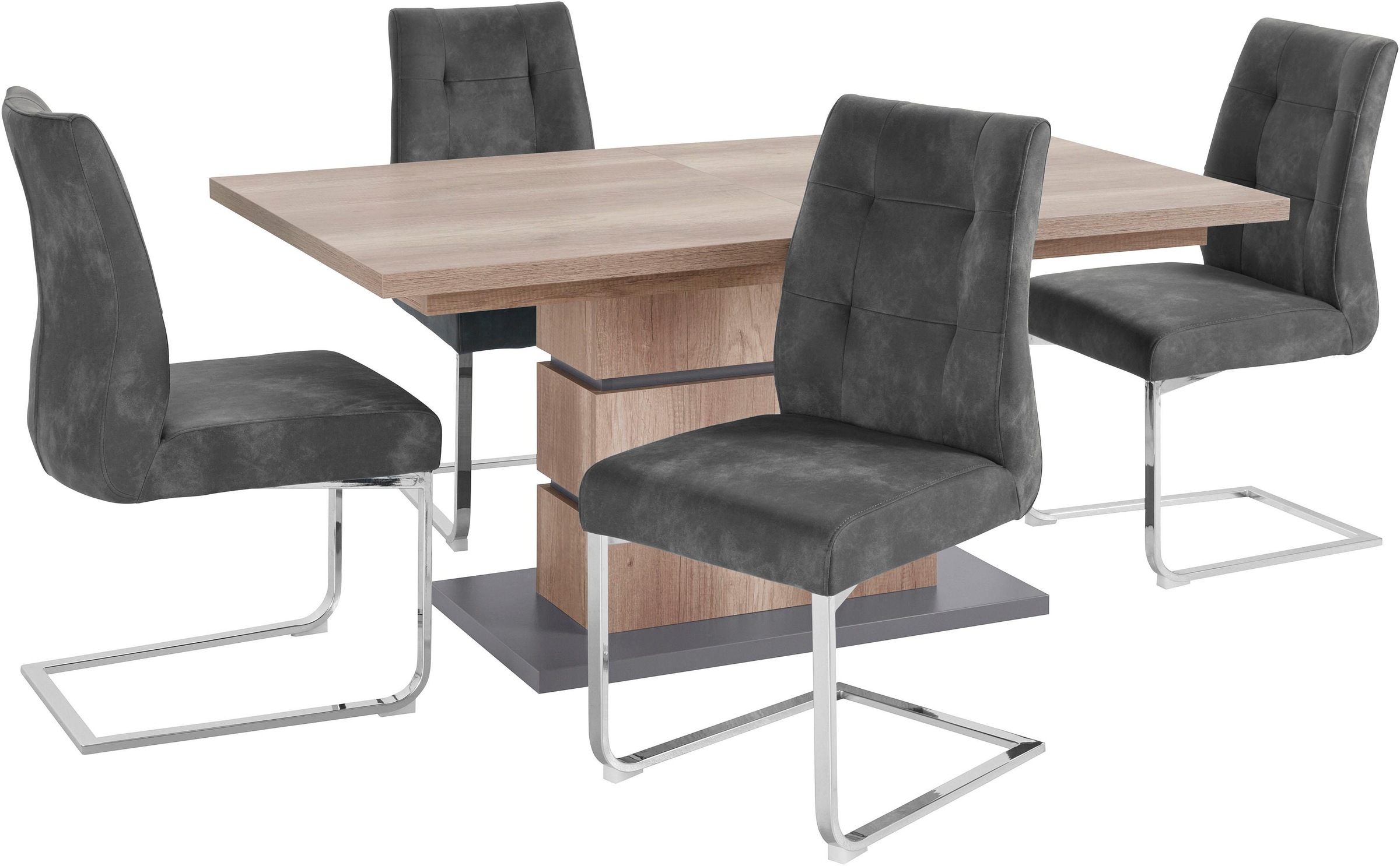 Homexperts Essgruppe »Bonnie«, Breite 140 cm mit Auszug und 4 Stühlen