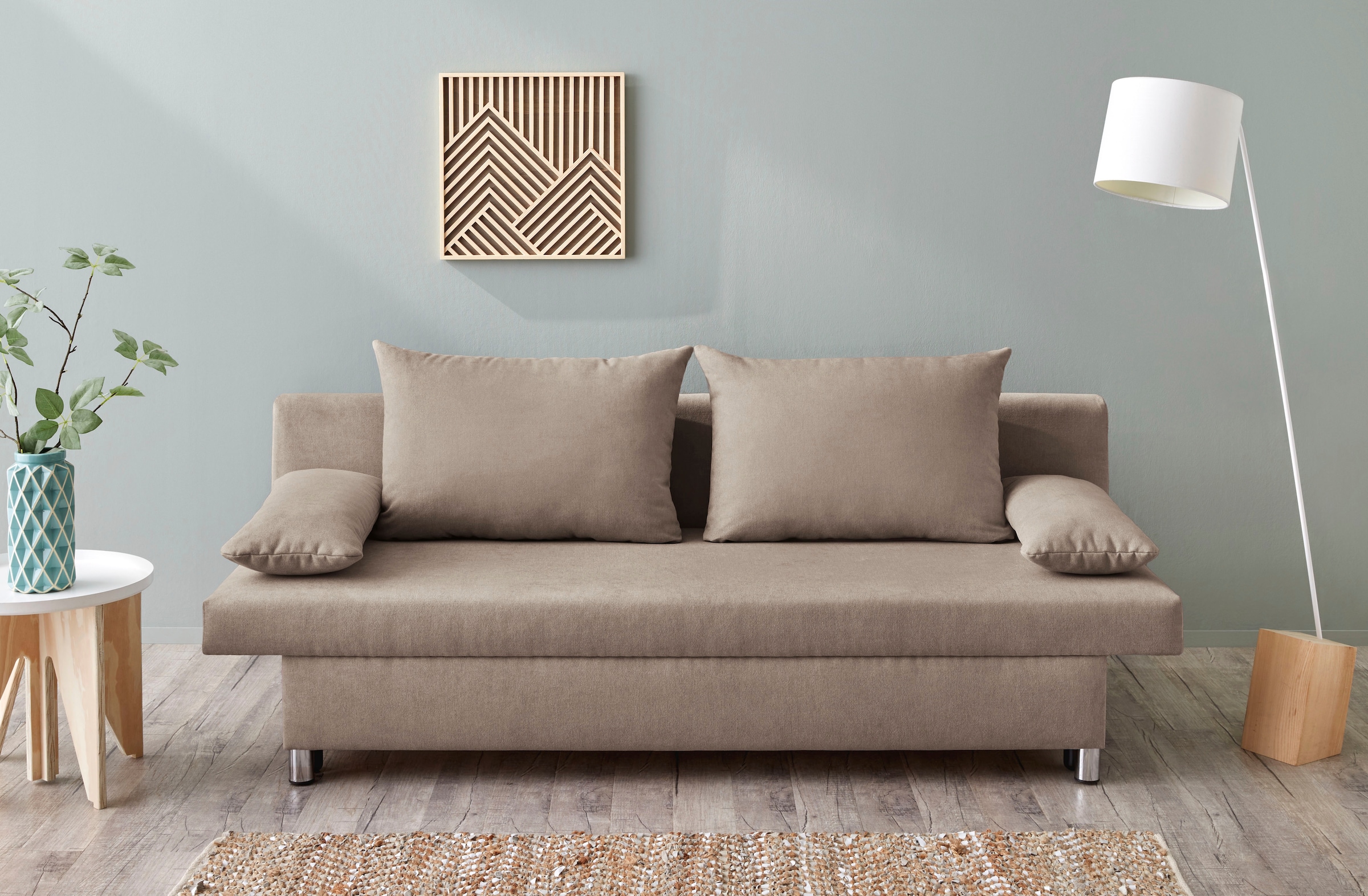 Jockenhöfer Gruppe Schlafsofa "B: 191 cm, Liegefl. 120x191 cm" mit Schlaffunktion & Bettkasten