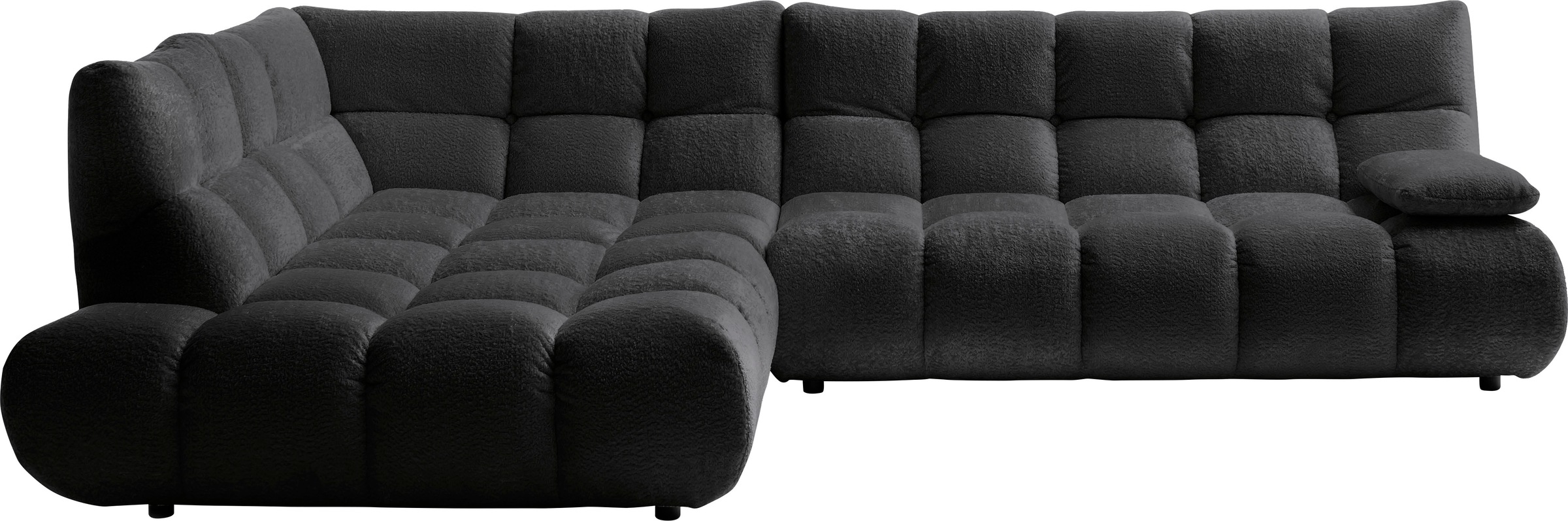 Home affaire Ecksofa "Cozy Bubble, mit klappbarer Armlehne, Breite 324 cm" mit eleganter Steppung, Rundumbezug & weicher Polsterung